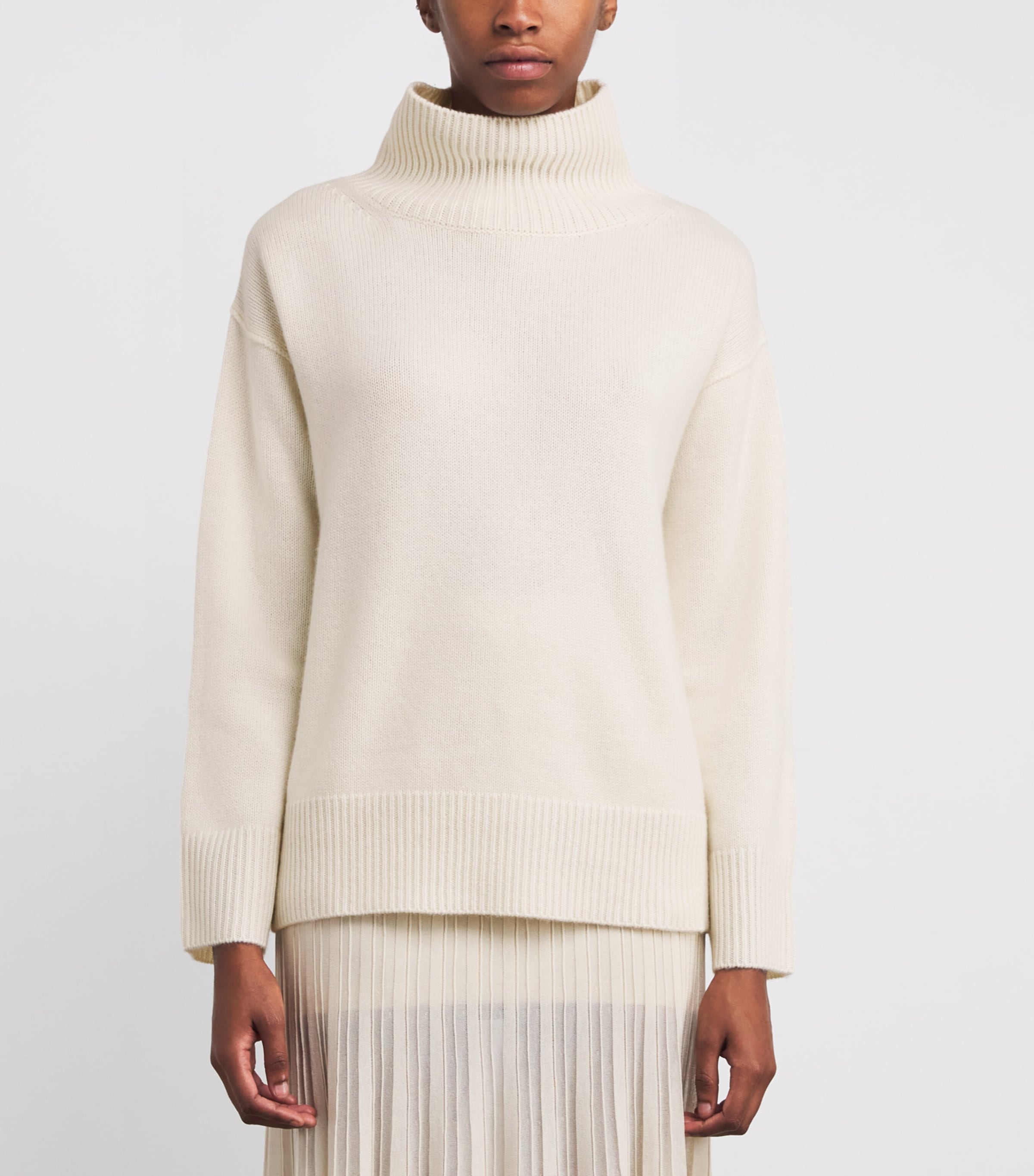 Cashmere Rollneck Boyfriend Sweater FEATHER WHITE Image 3