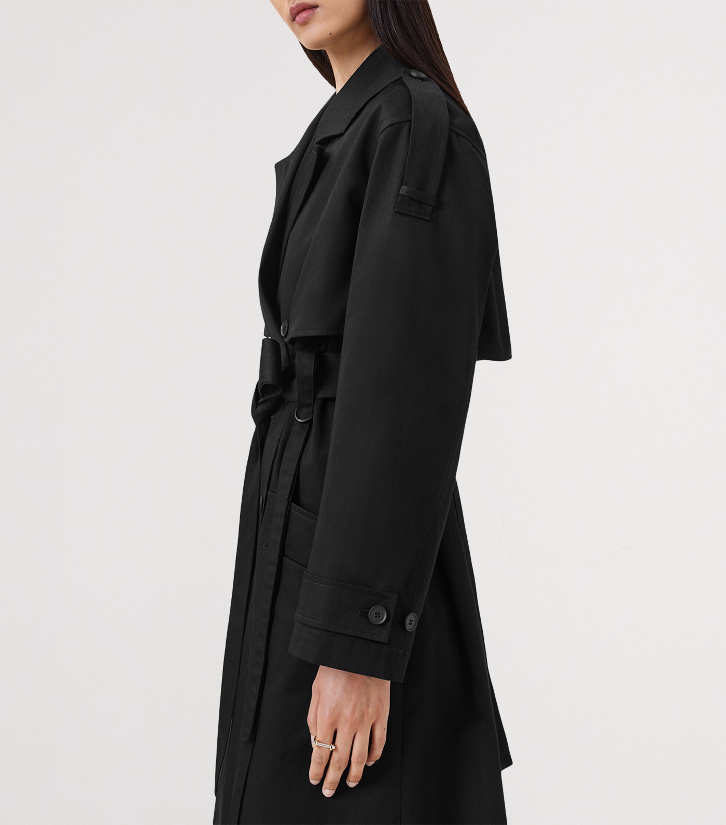 Cadence Hybrid Trench Coat BLACK Image 10