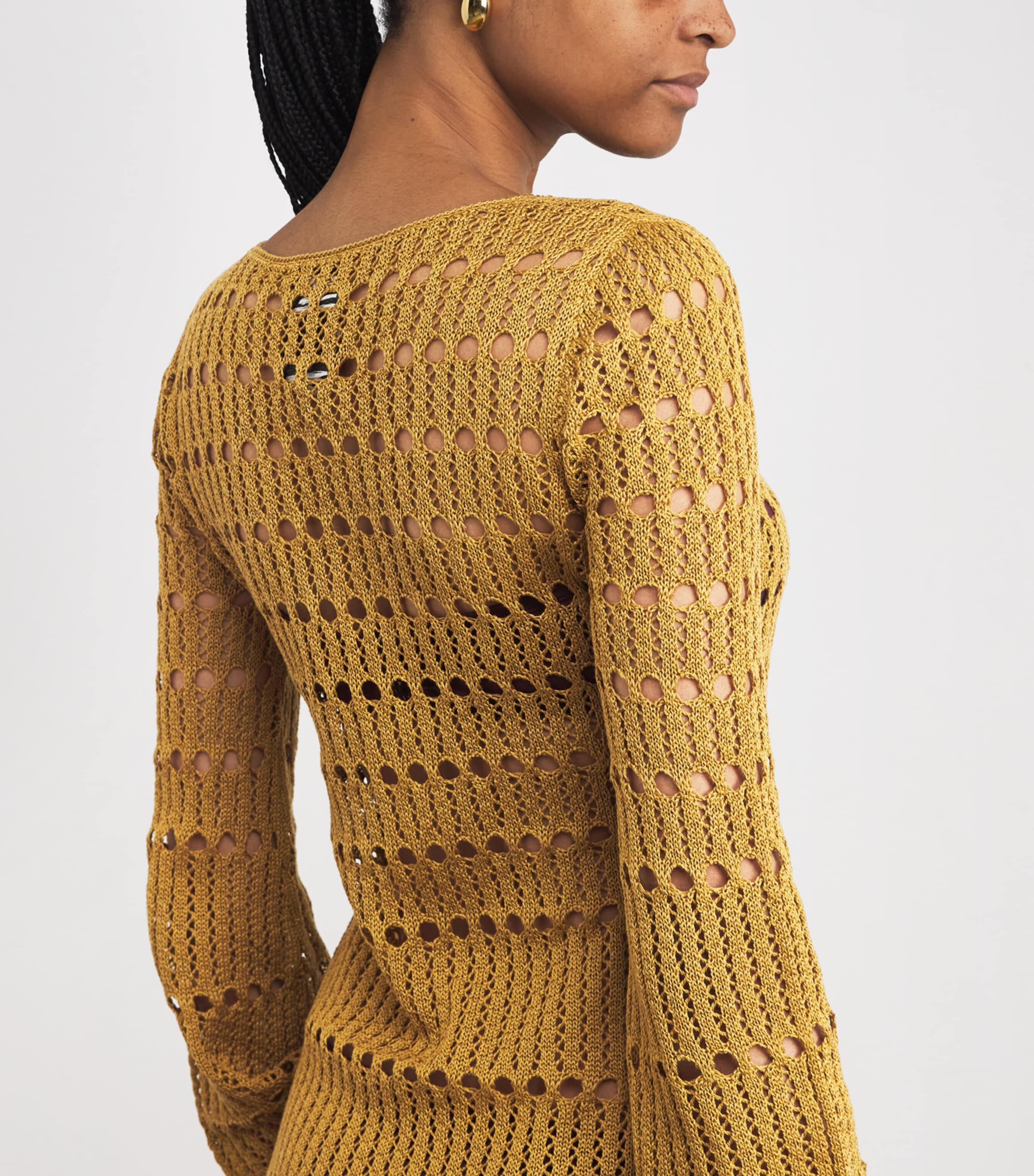 Crochet Mishi Mini Dress GOLDEN Image 6