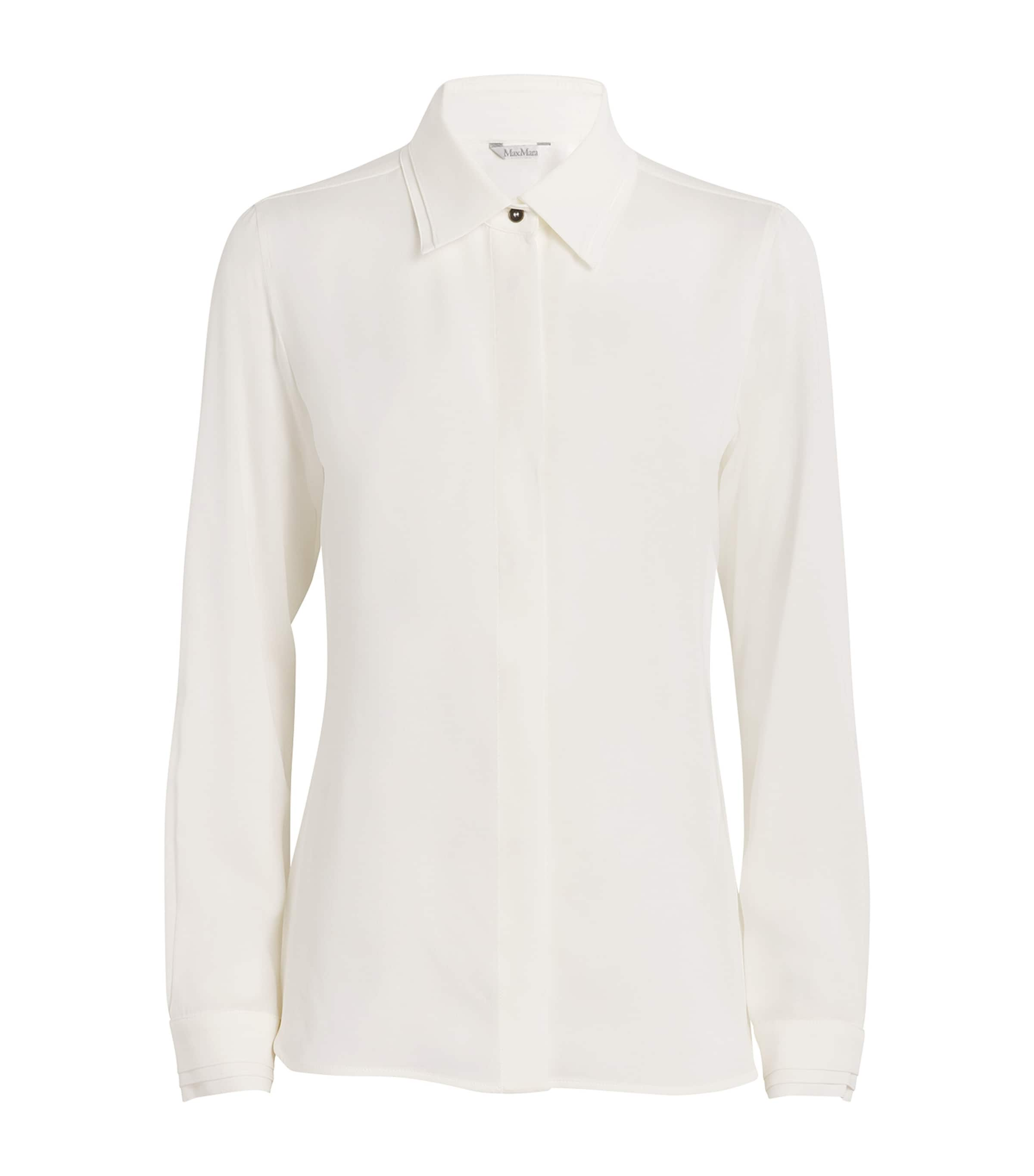 Shop Max Mara Silk Shirt In White