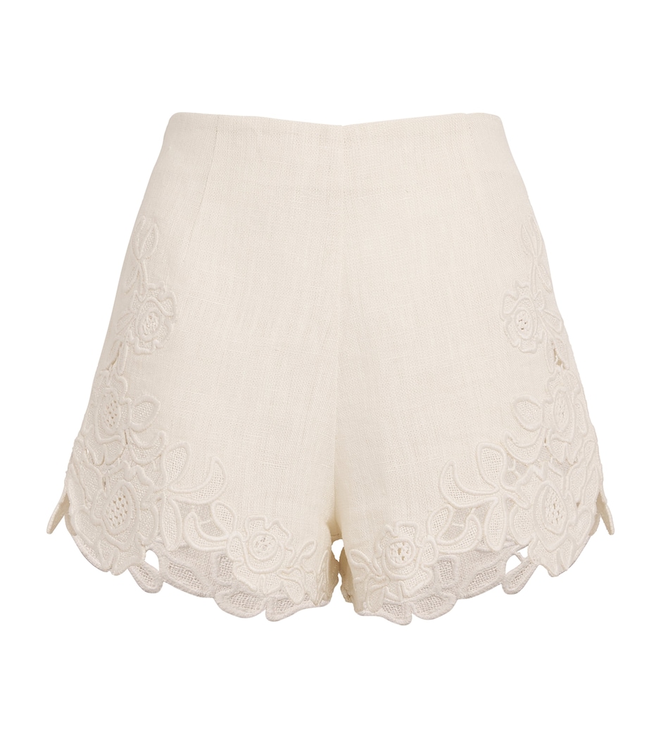 Lace-Trim Suni Shorts OFF WHITE Image 1
