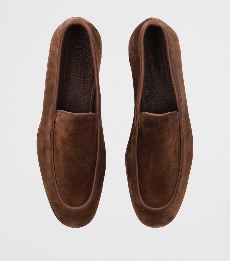 John Lobb Suede Tyne II Loafers Dark Brown Image 3
