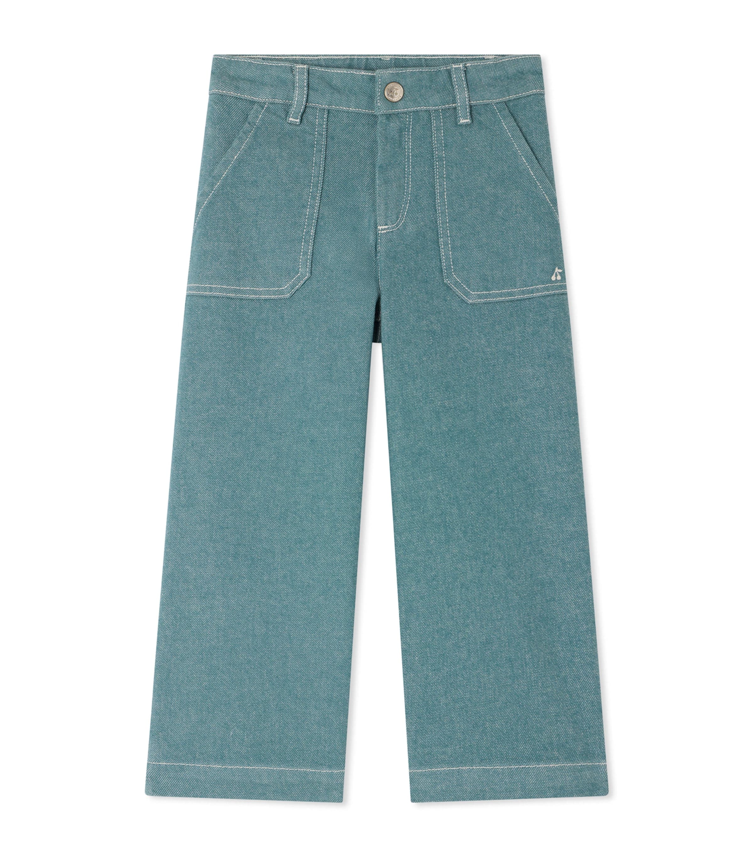 Bonpoint Jingle Wide-Leg Jeans (10-14 Years) Emeraude Image 1