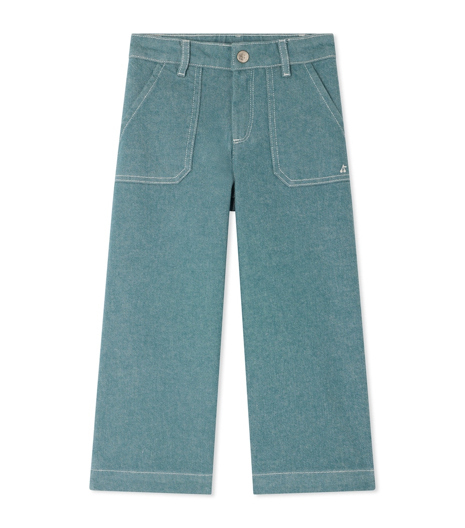 Bonpoint Jingle Wide-Leg Jeans (10-14 Years) Emeraude Image 1