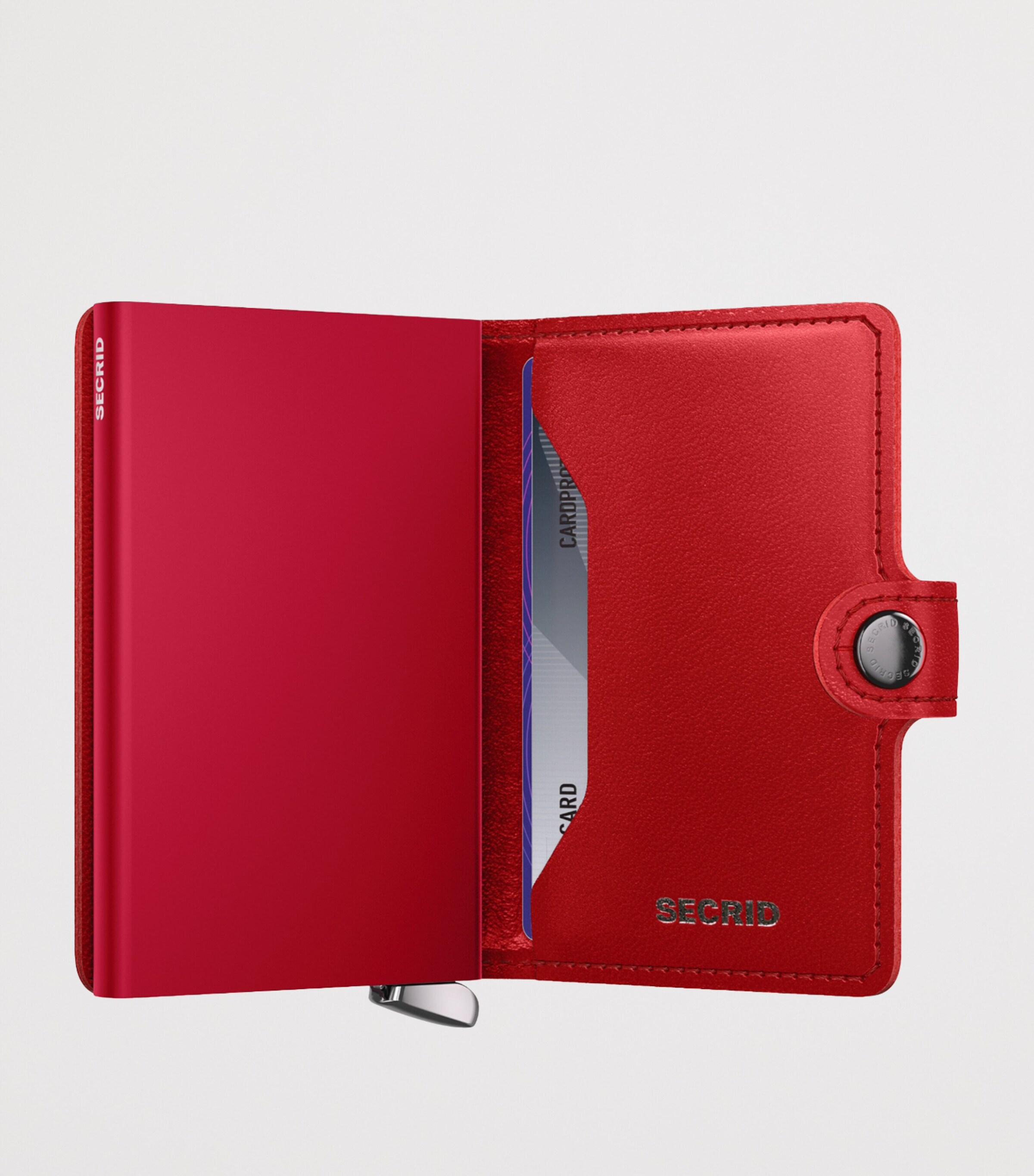 Leather Diamond-Embossed Miniwallet RED Image 2