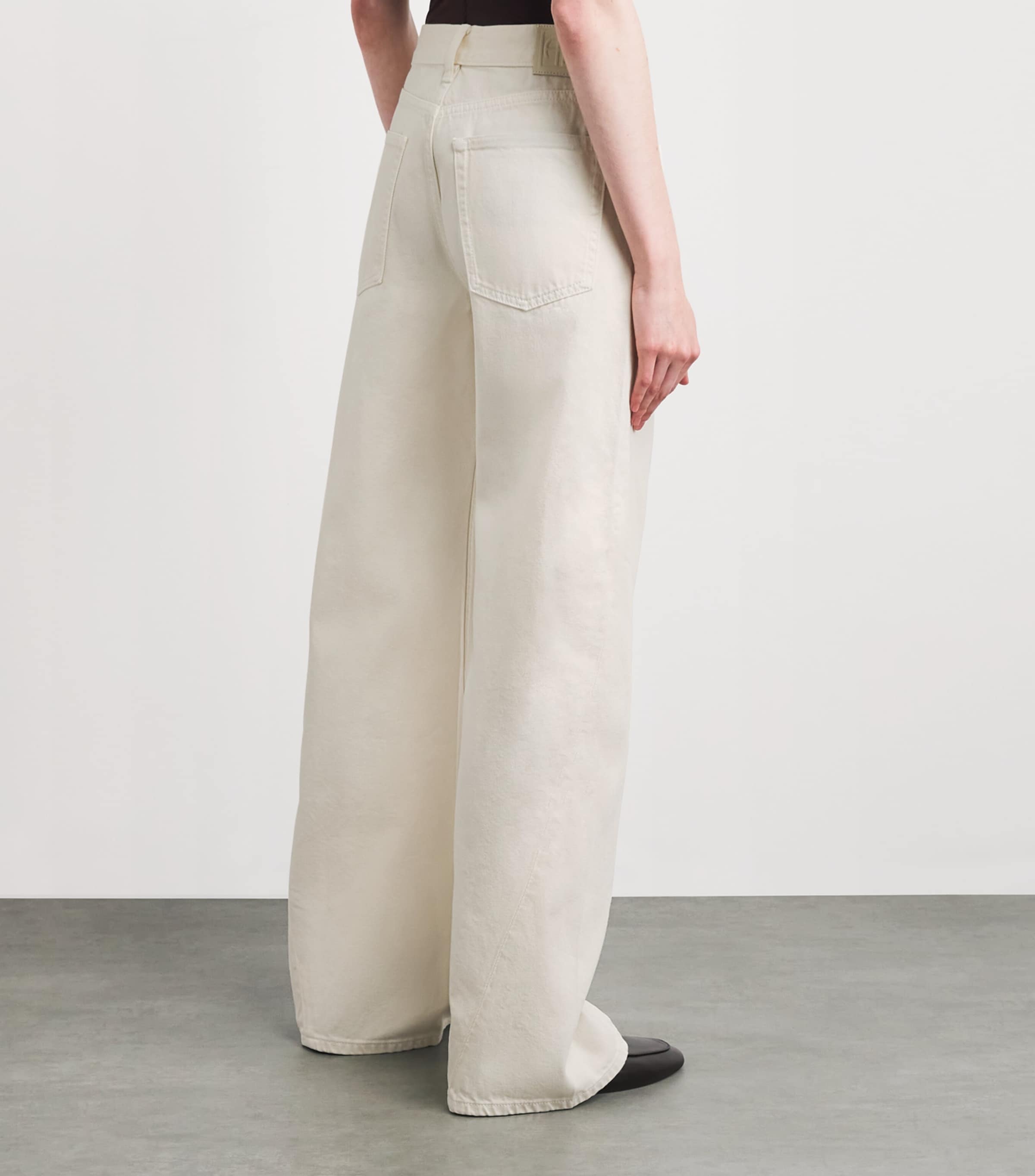 ANINE BING Womens Brie Wide-Leg Jeans Yellow Image 5