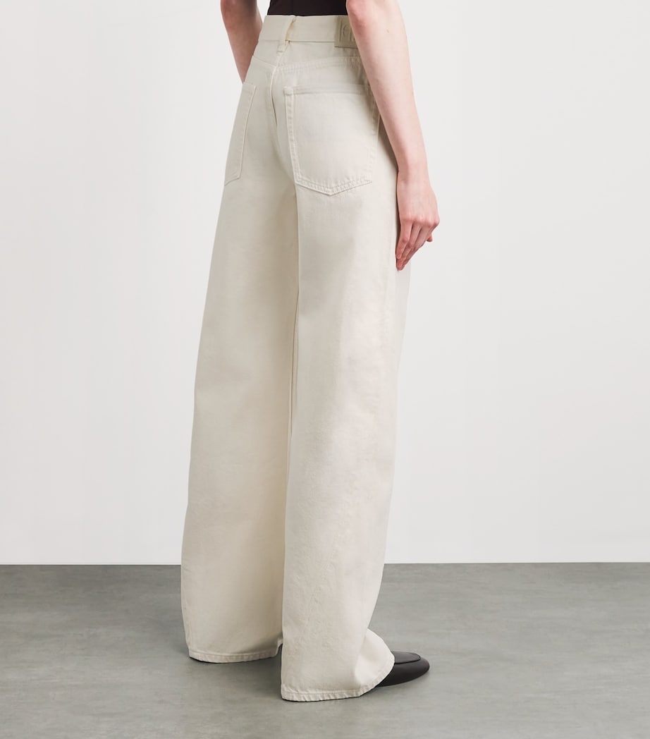 ANINE BING Womens Brie Wide-Leg Jeans Yellow Image 5