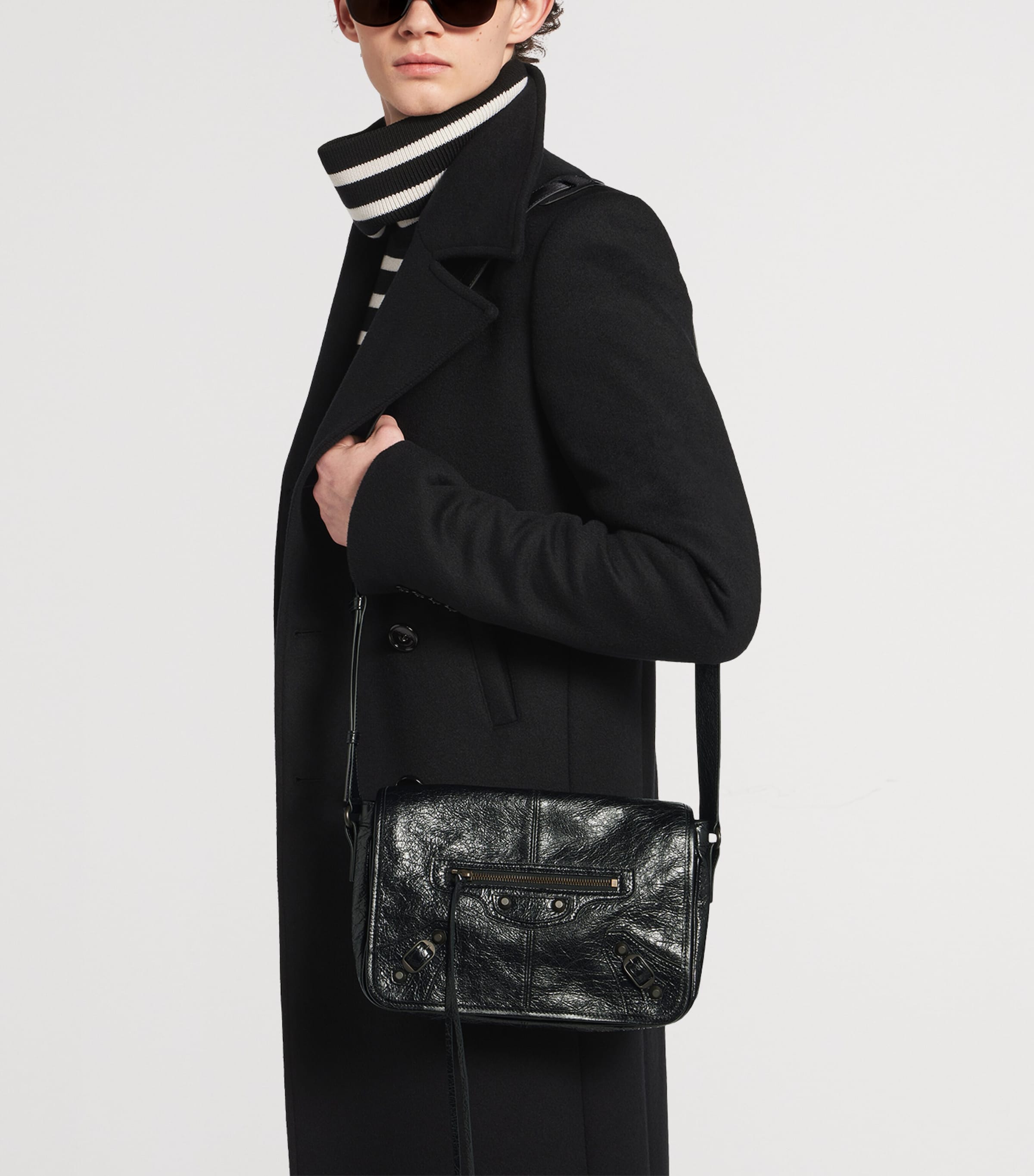 Balenciaga Crinkled Calfskin Le City Messenger Bag Image 2