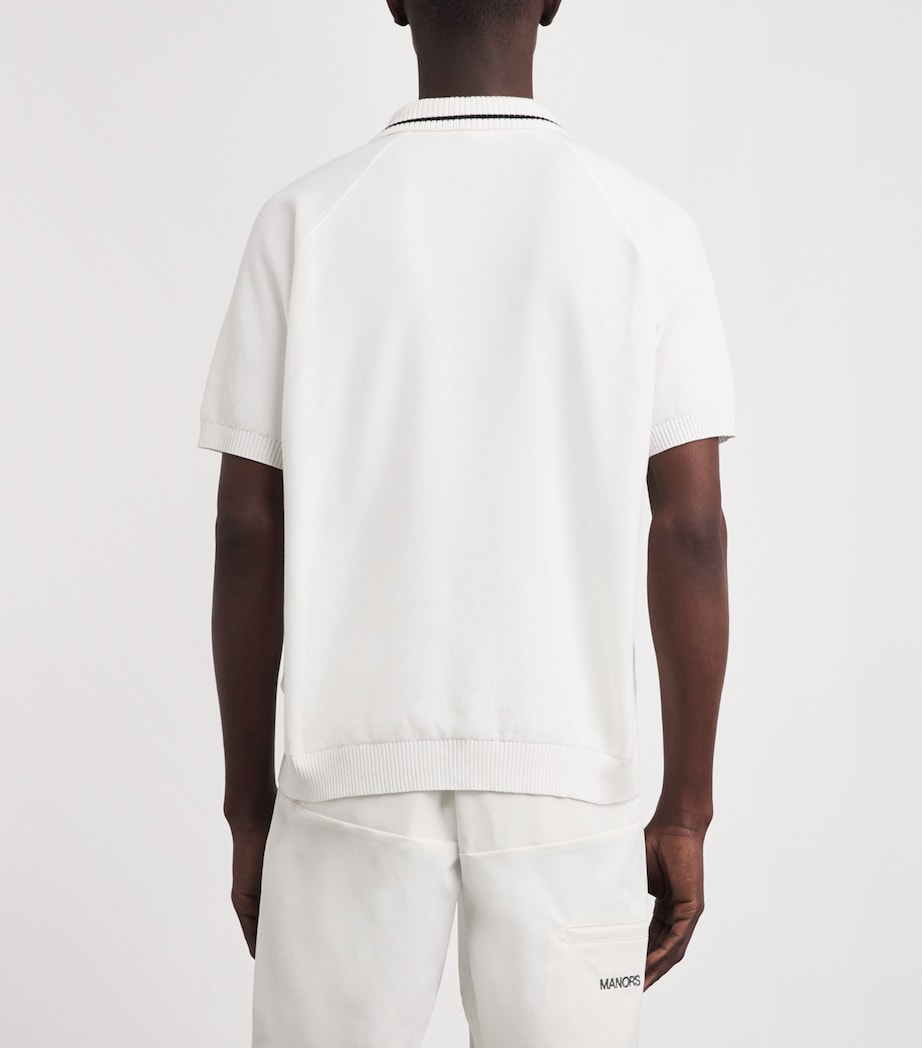 BOSS Mens Cotton Open-Collar Polo Shirt White Image 5