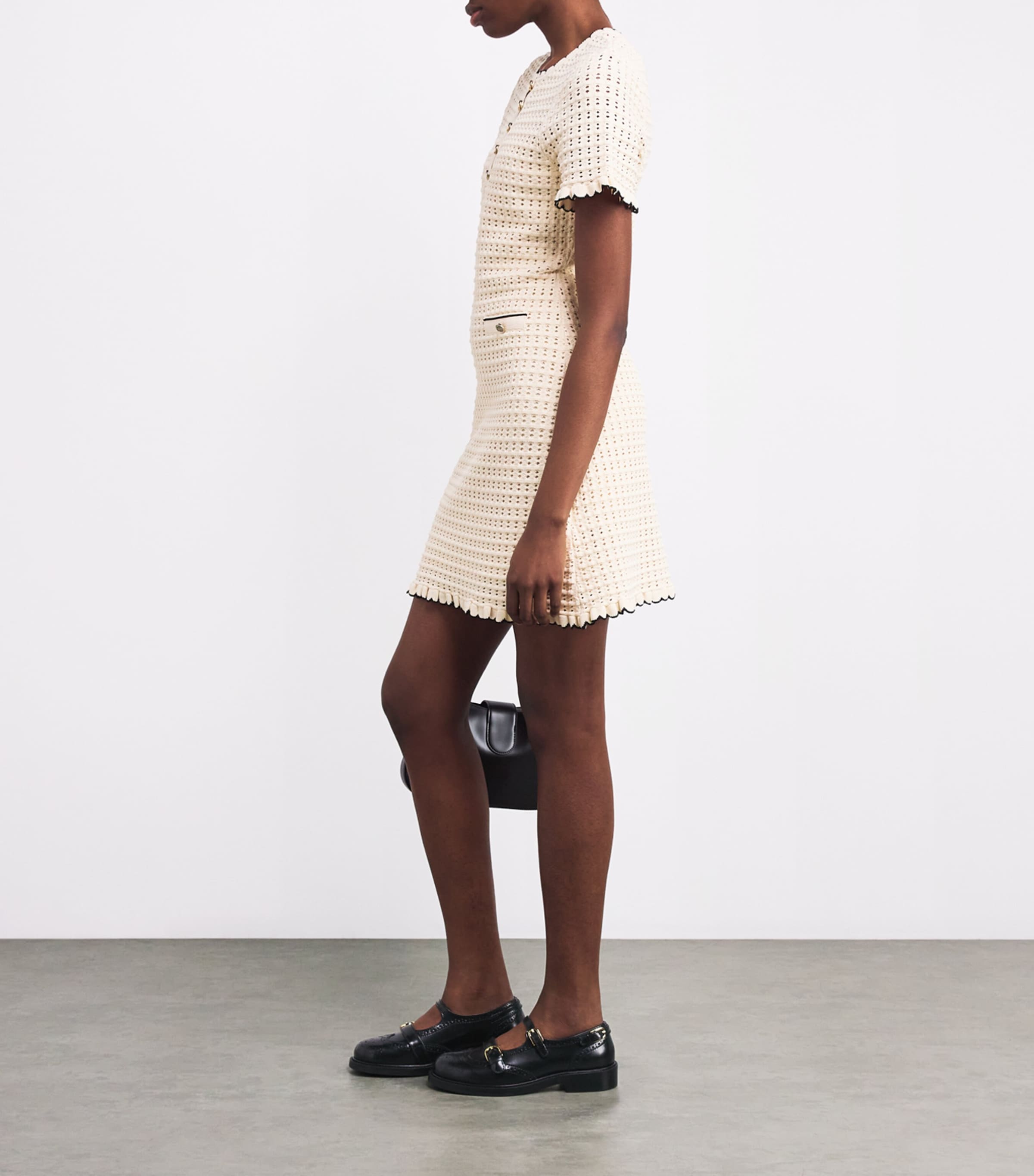 Leather Mary Jane Derby Shoes BLACK Image 6