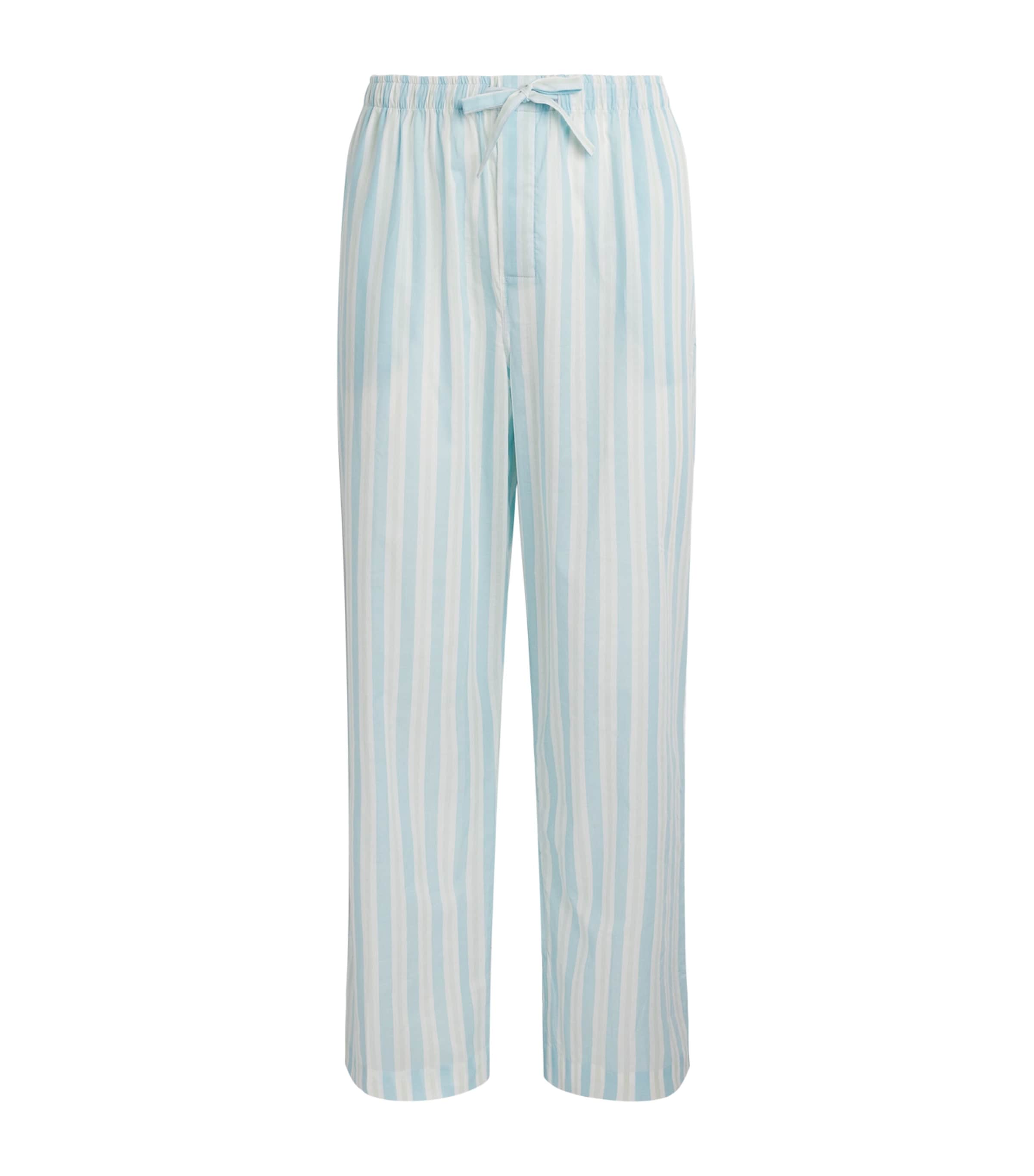 Derek Rose Mens Cotton Amalfi Lounge Trousers Blu Image 1