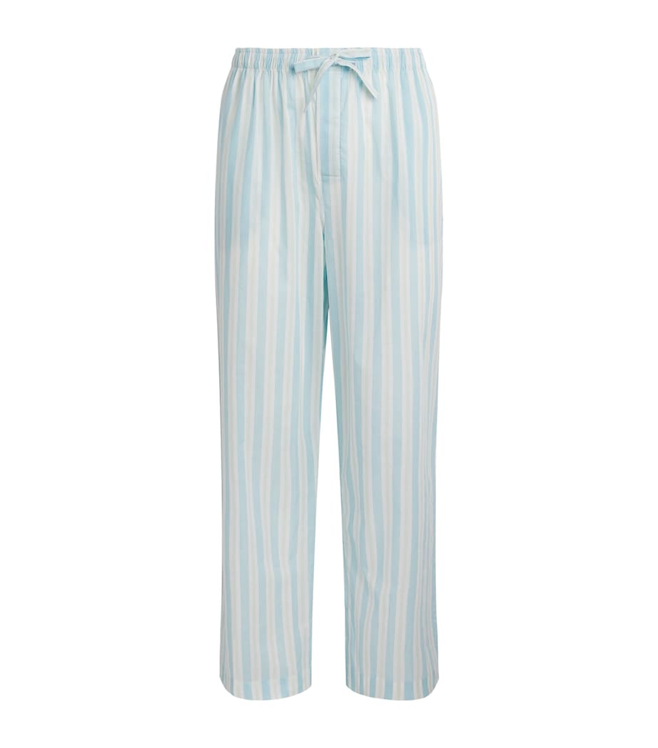 Derek Rose Mens Cotton Amalfi Lounge Trousers Blu Image 1
