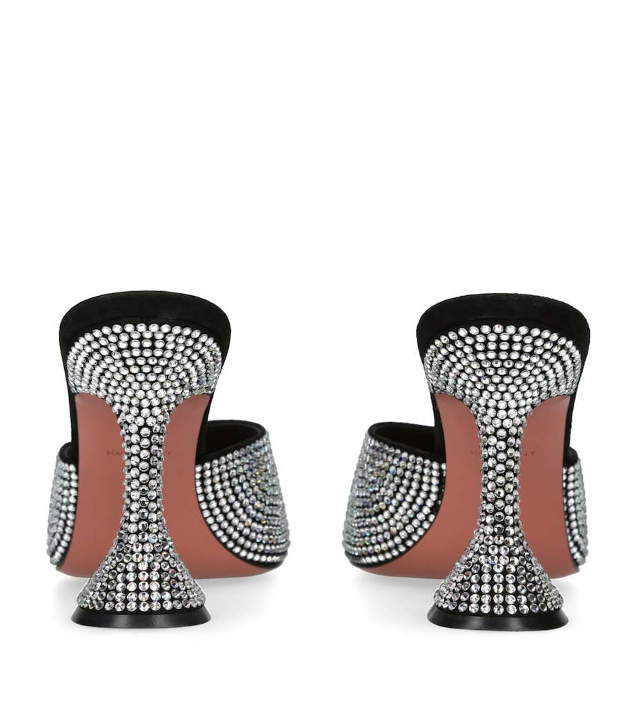 Embellished Leather Lupita Heeled Mules 95 BLACK Image 4