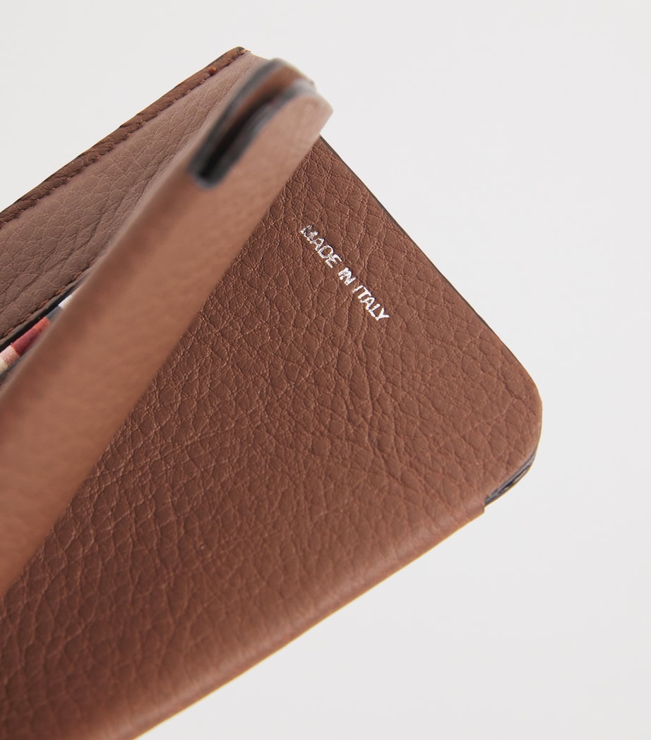Leather Signature Stripe Card Holder 62_TAN Image 3