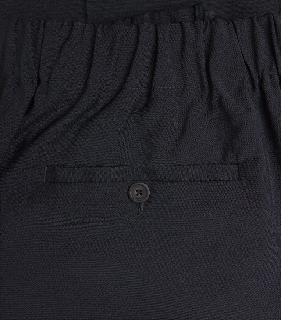 Wide-Leg Trousers NAVY BLUE Image 5