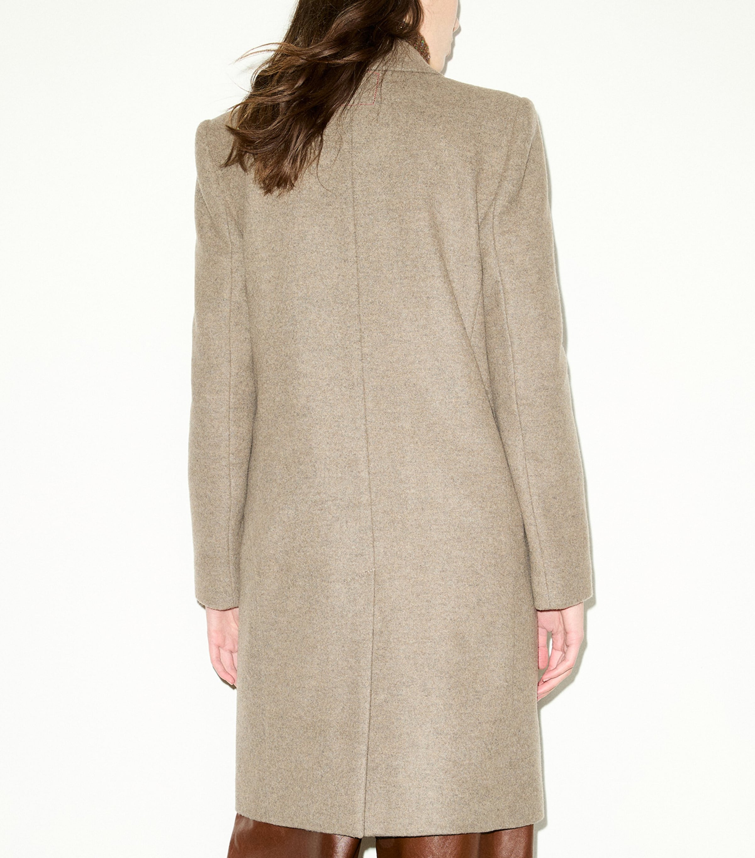 MAX&Co. Womens Virgin Wool-Blend Coat Melange Grey Image 3