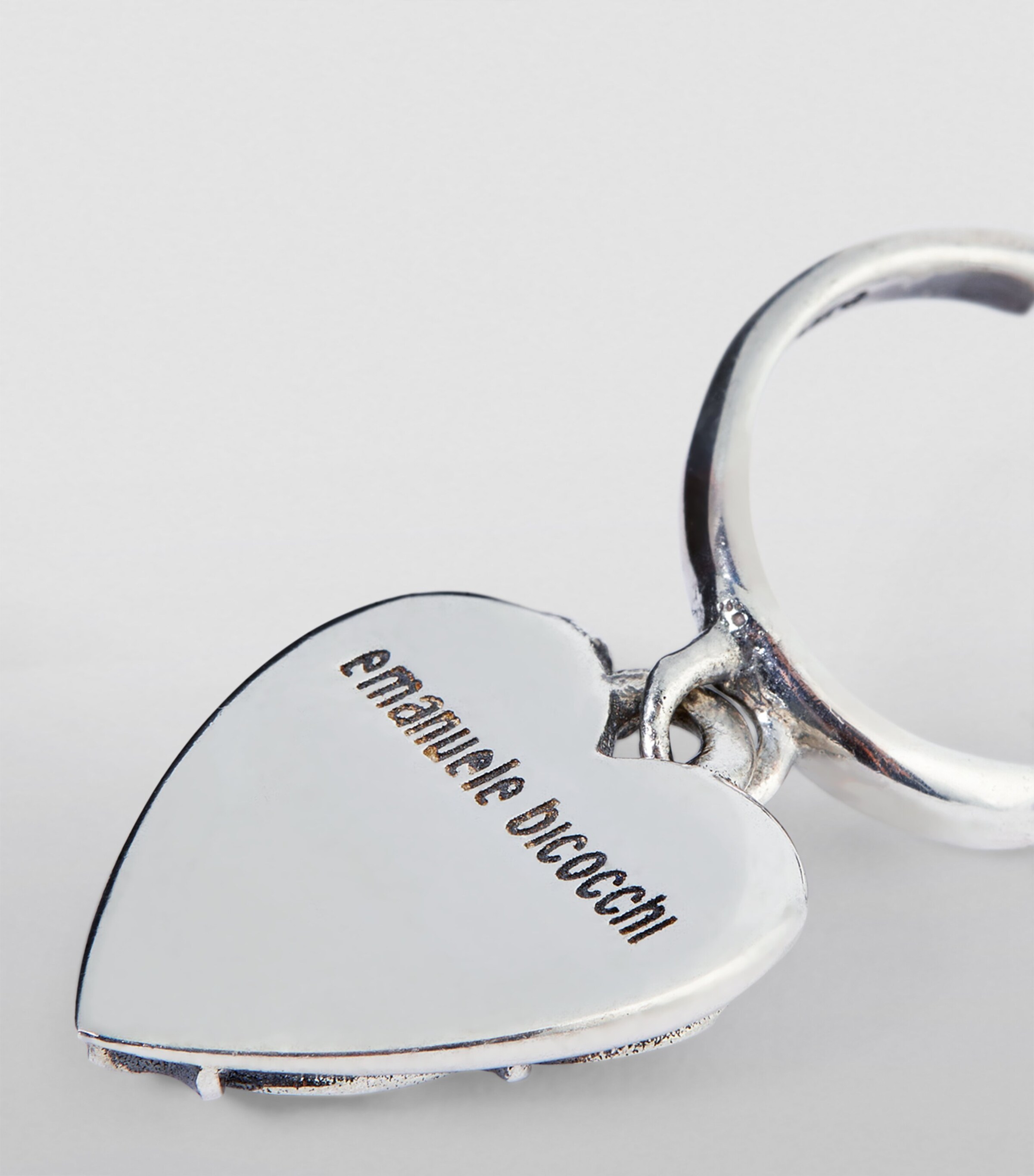 Emanuele Bicocchi Sterling Silver Arabesque Heart Single Earring Silver Image 6