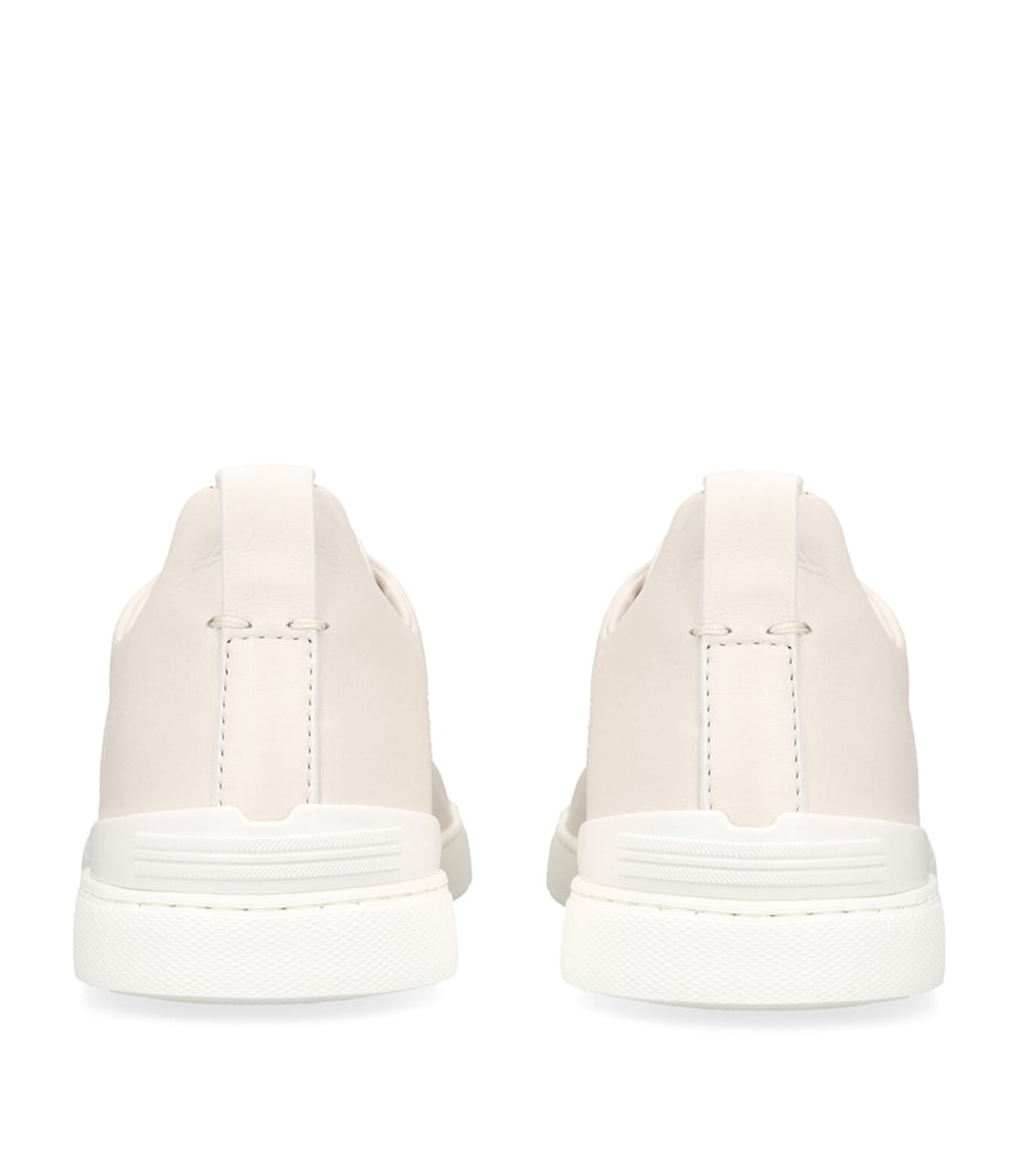 Leather Triple Stitch SECONDSKIN Sneakers WHITE Image 2