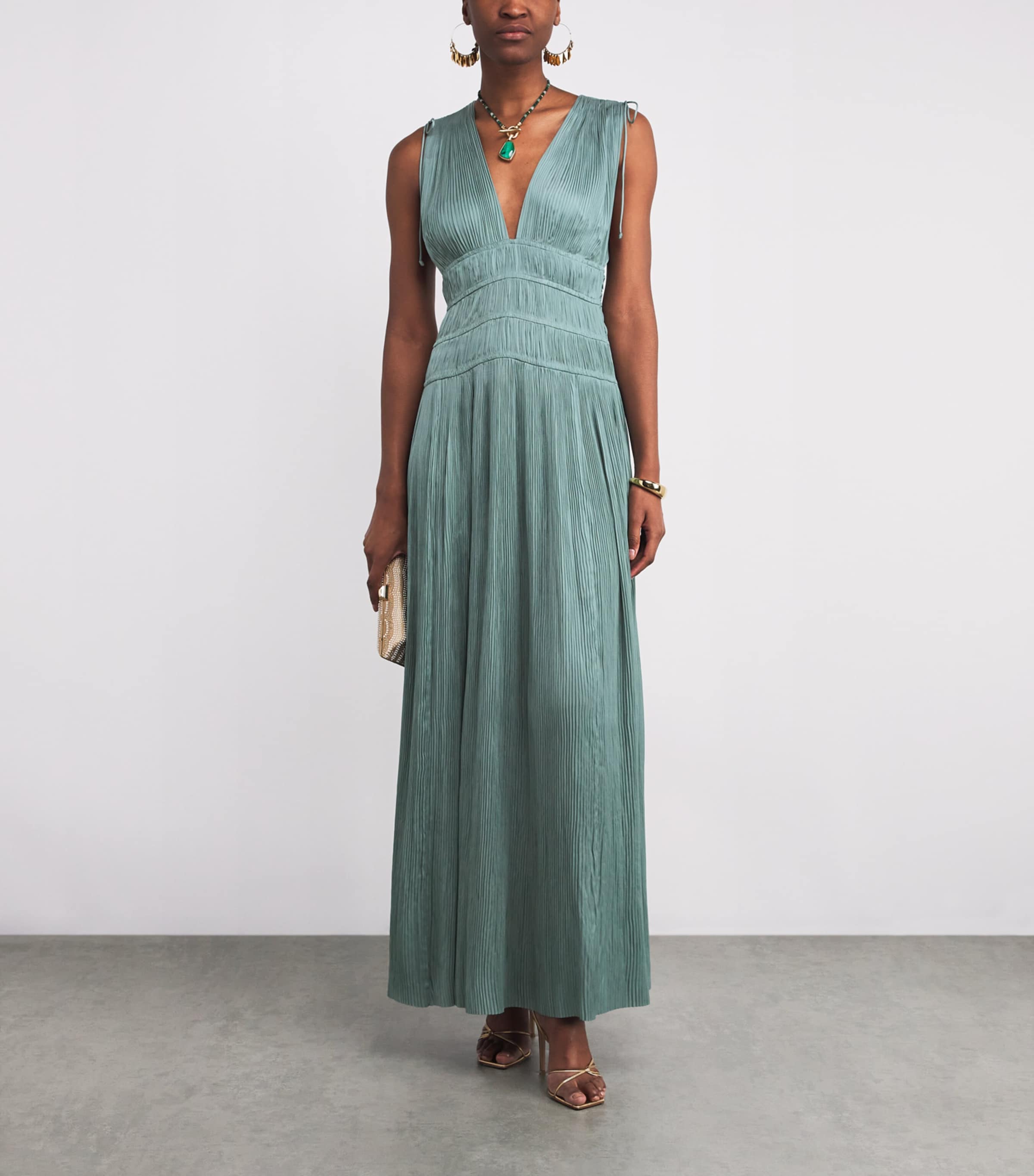 V-Neck Tasneem Maxi Dress SEA GLASS Image 2