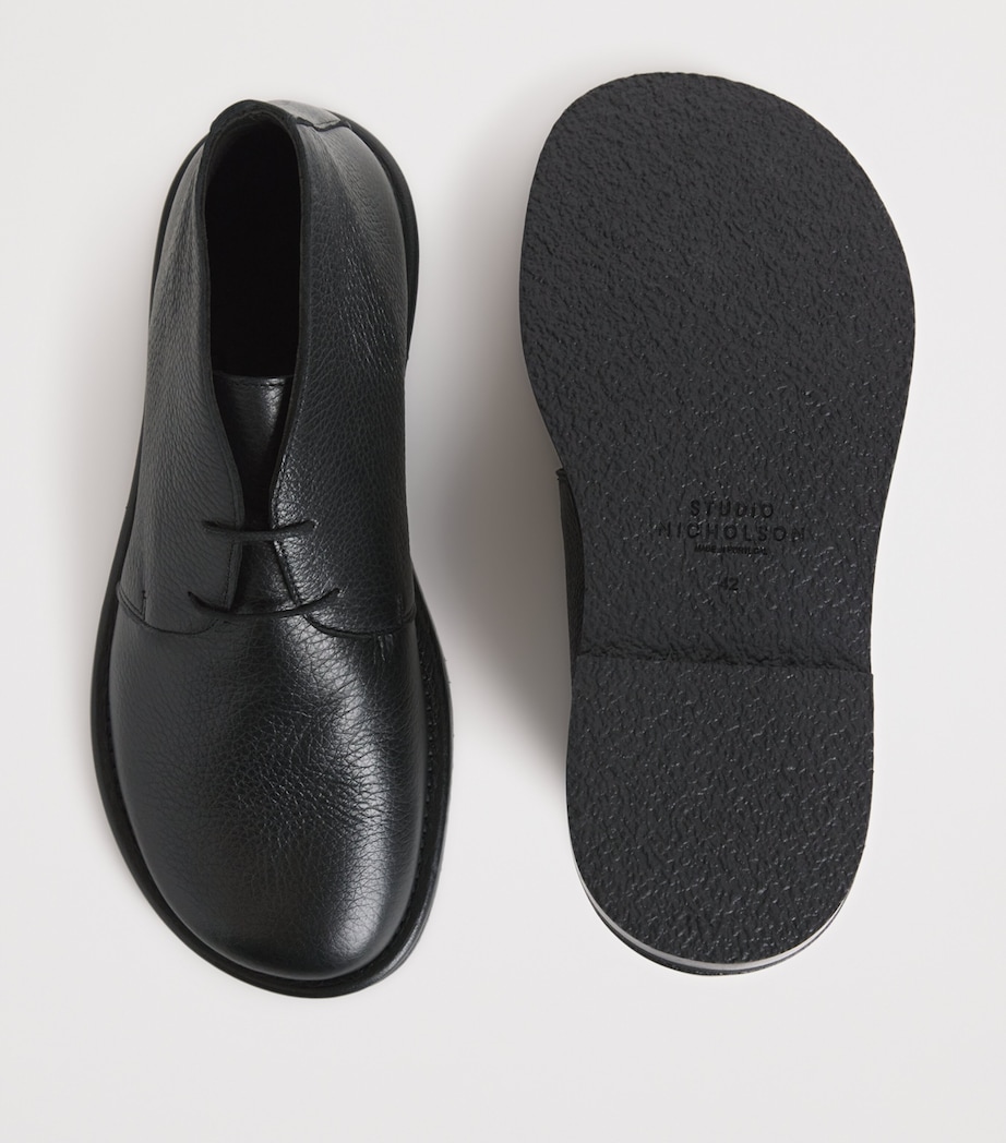 Leather Woodrow Desert Boots BLACK Image 7