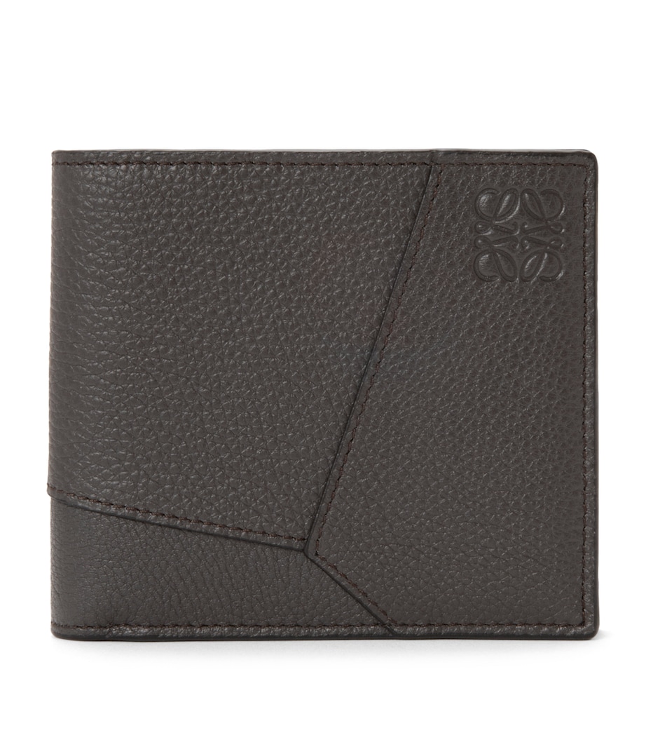 Leather Puzzle Bifold Wallet DARK GREY Image 1