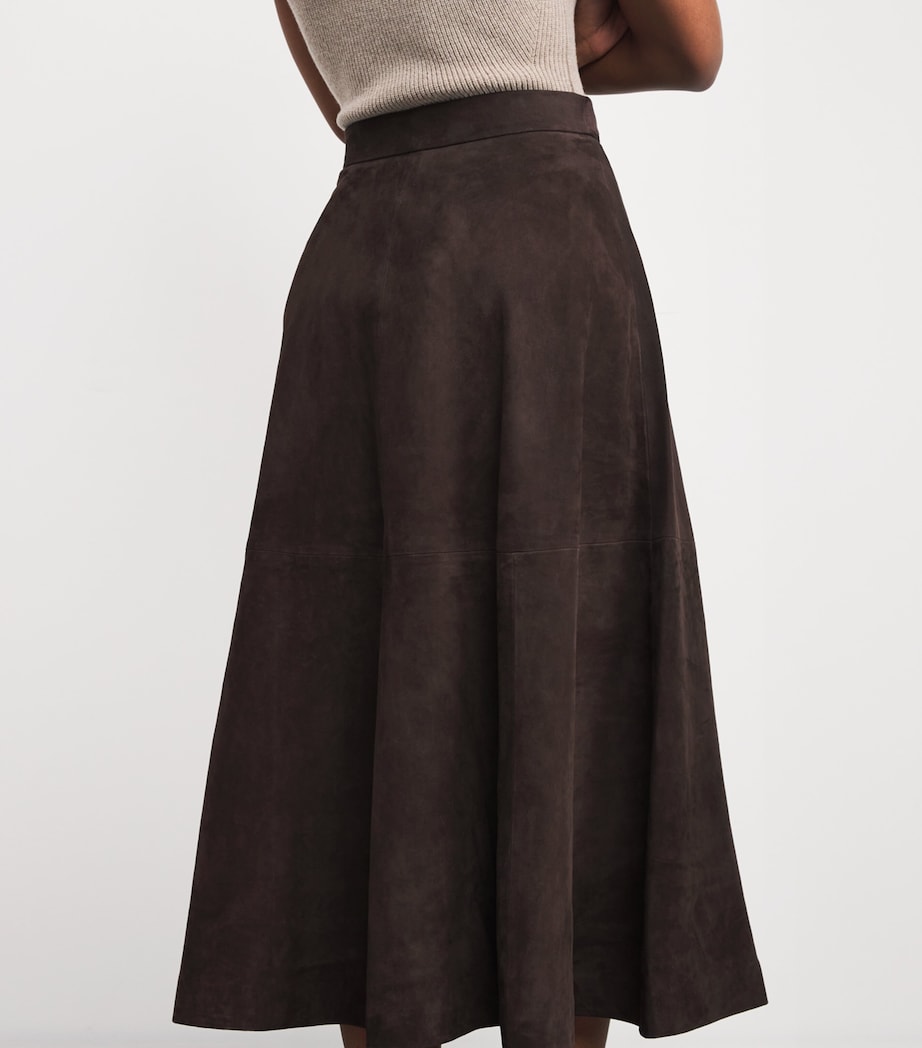 Suede Midi Skirt 204 DARK CHOCOLATE Image 6
