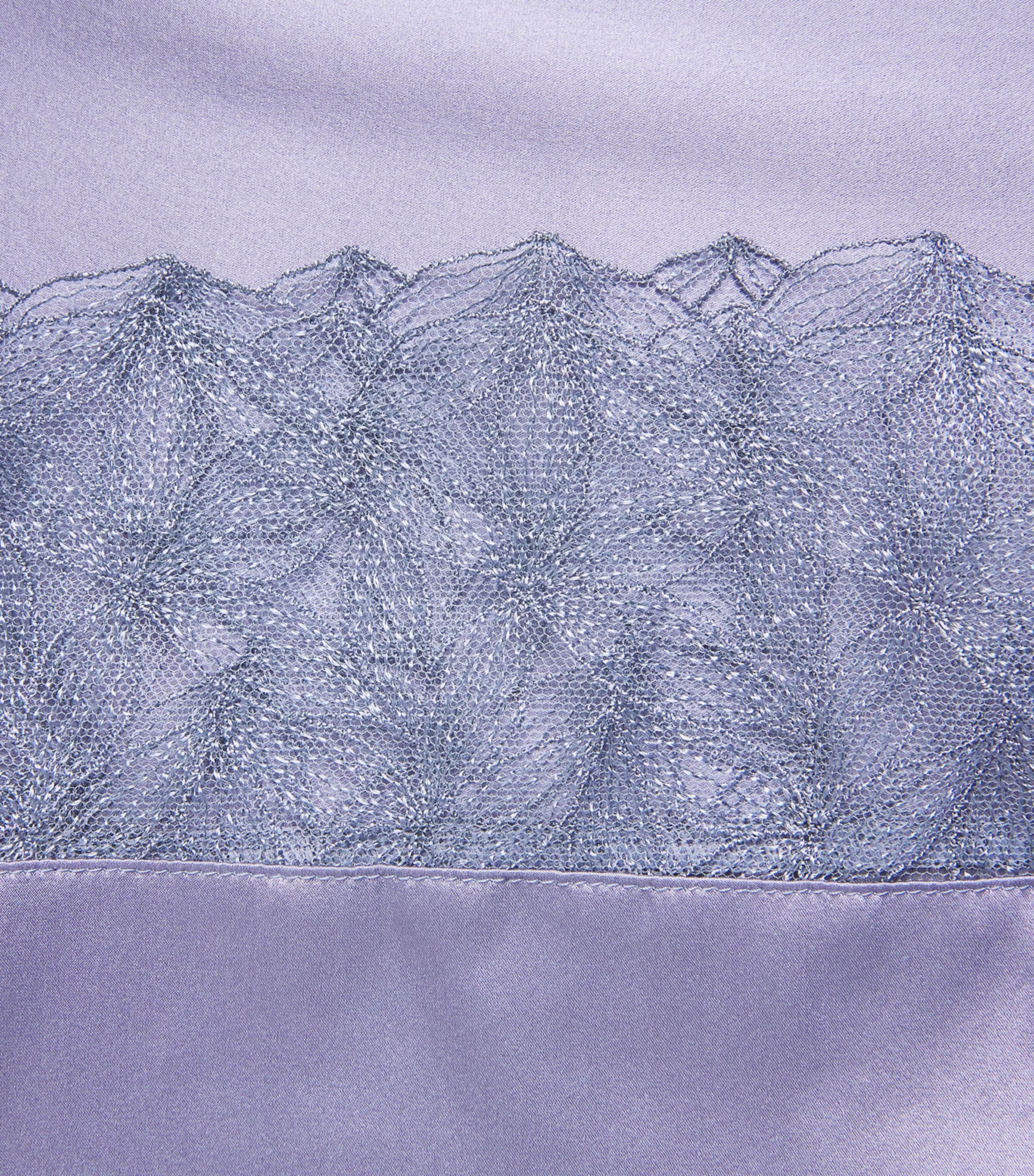 Coco De Mer Womens Lace-Trim Esme Slip Dress Powder Blue Image 6