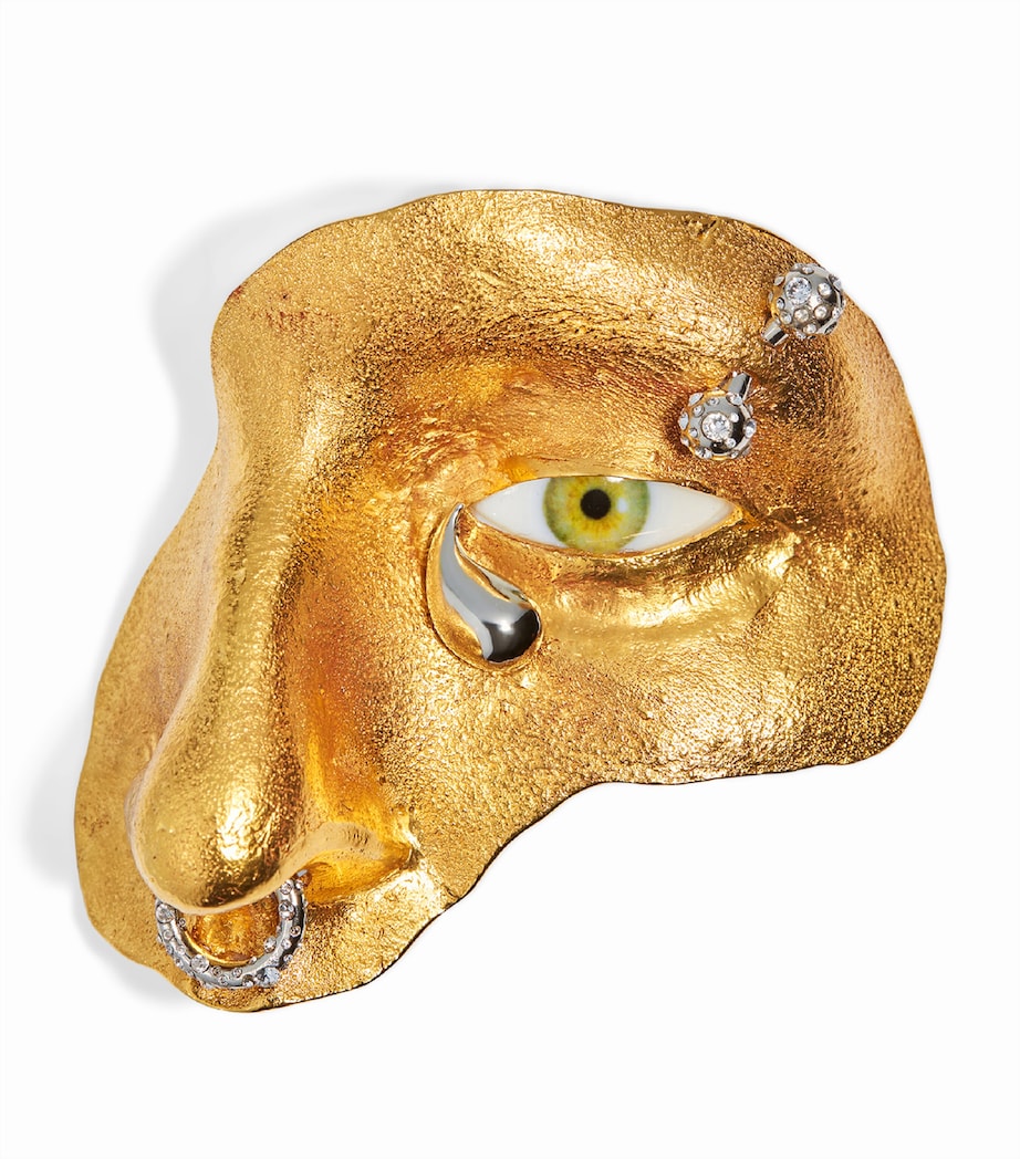Schiaparelli Visage Brooch Gold Image 1