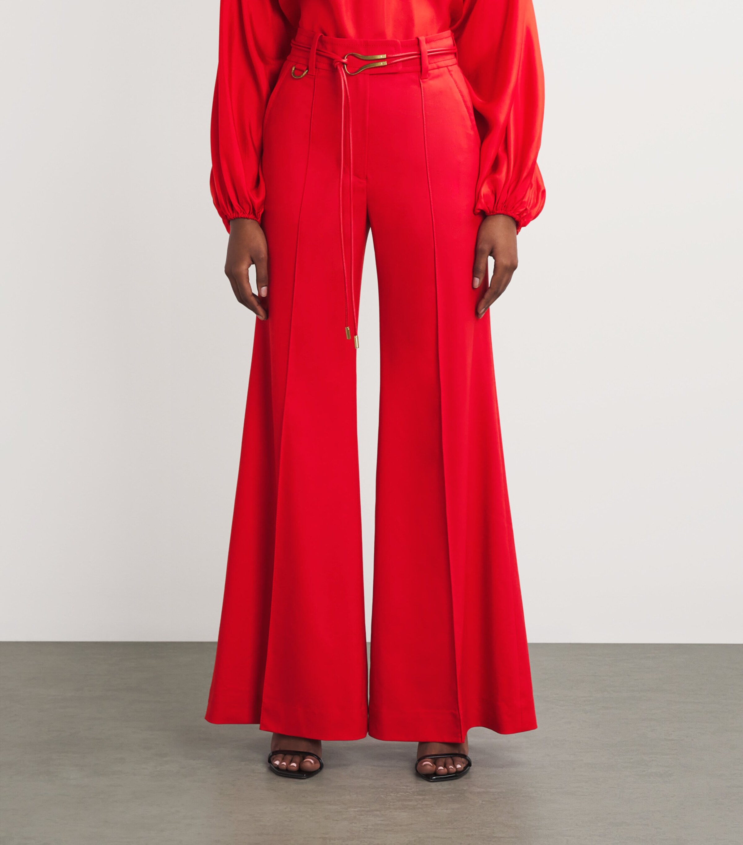 Wool-Blend Crush Tailored Trousers REDRED Image 3