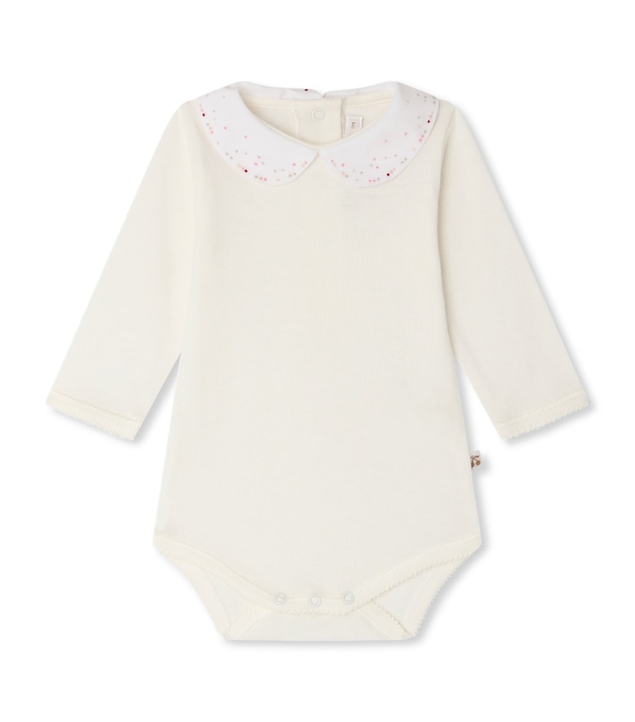 Bonpoint Embroidered Bodysuit (1-24 Months) Blanc Lait Image 1