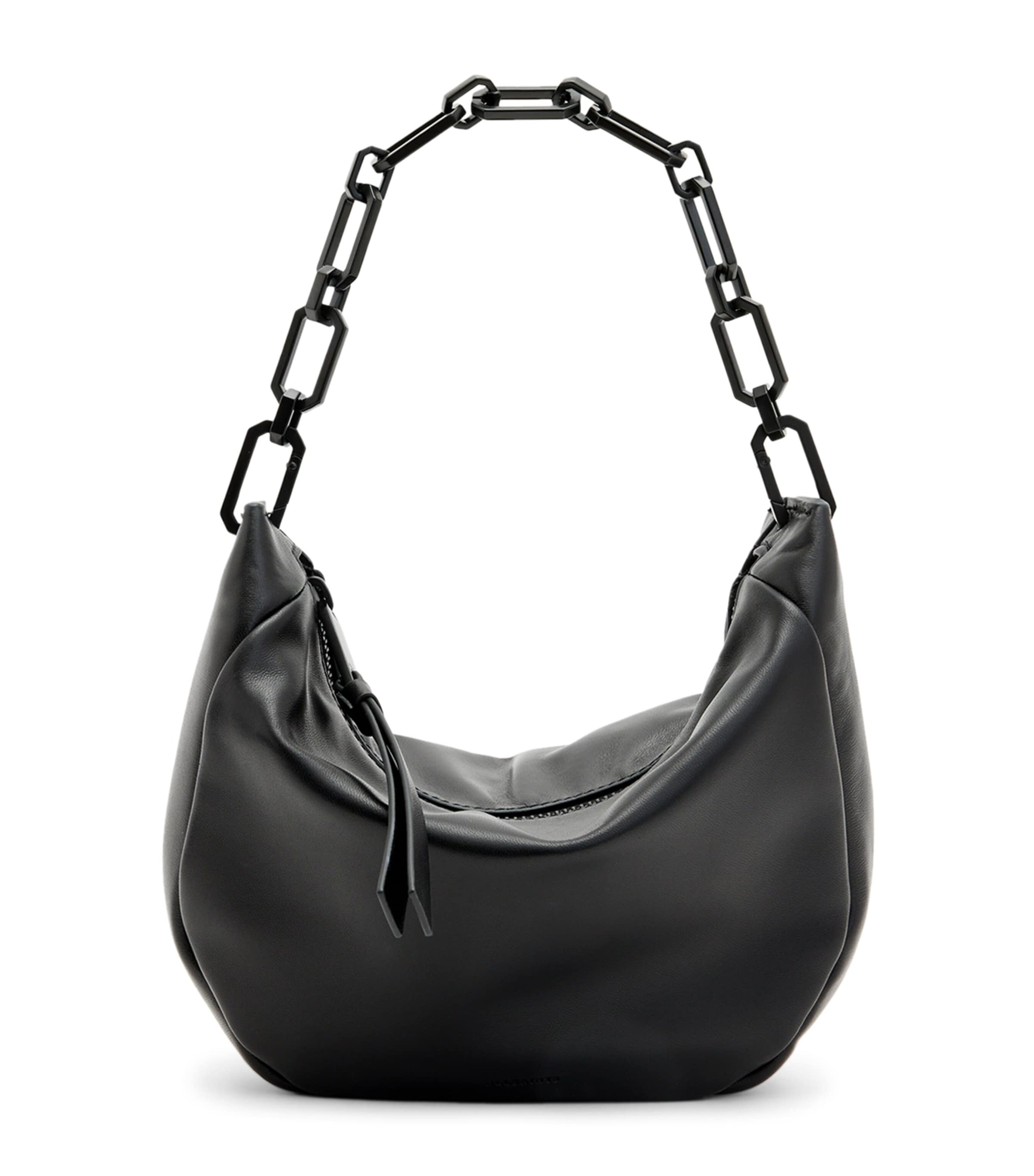 Allsaints Mini Madea Chain Handle Leather Shoulder Bag In Black