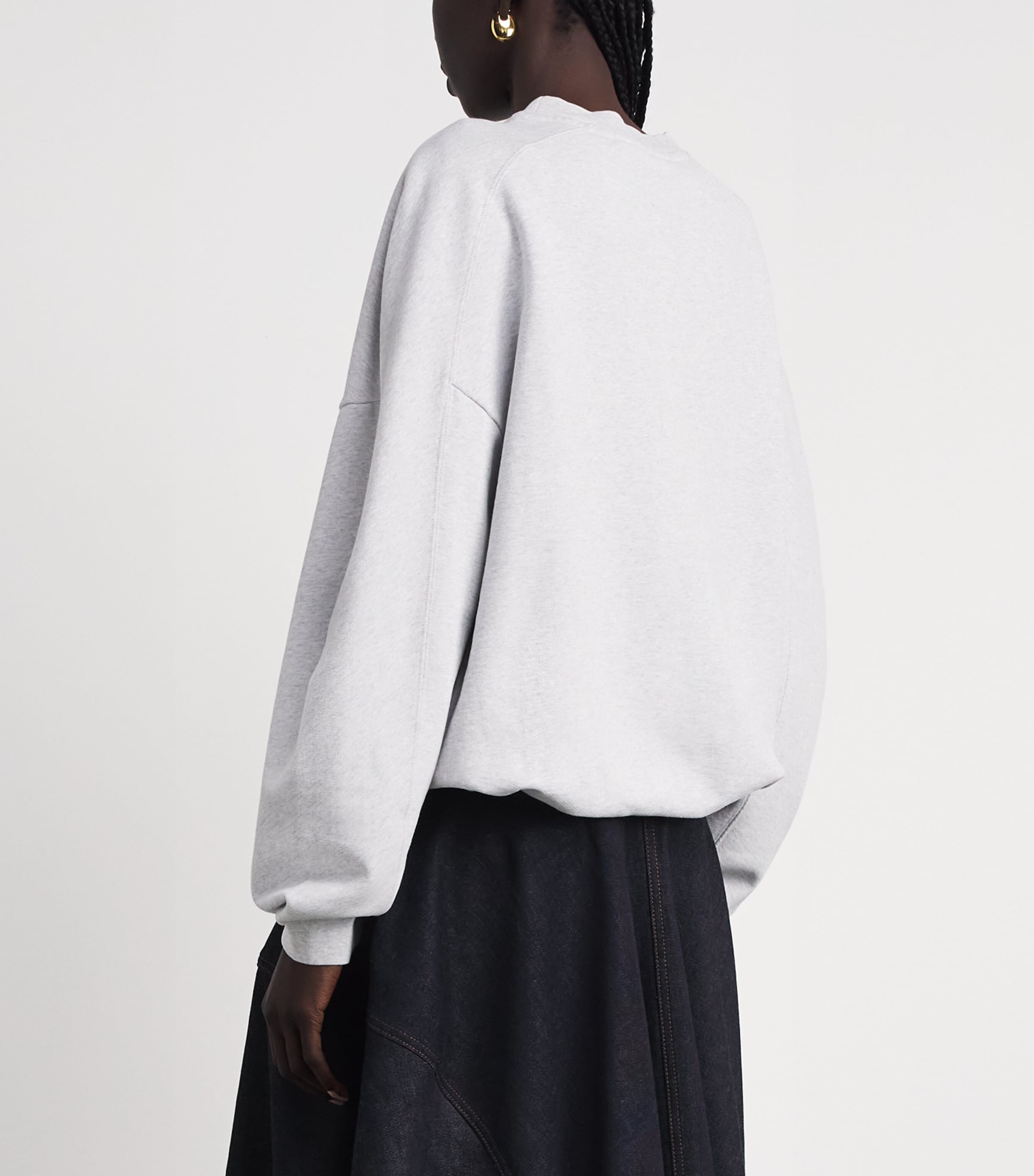 Jacquemus Womens Cotton Logo Sweatshirt Grey Image 5