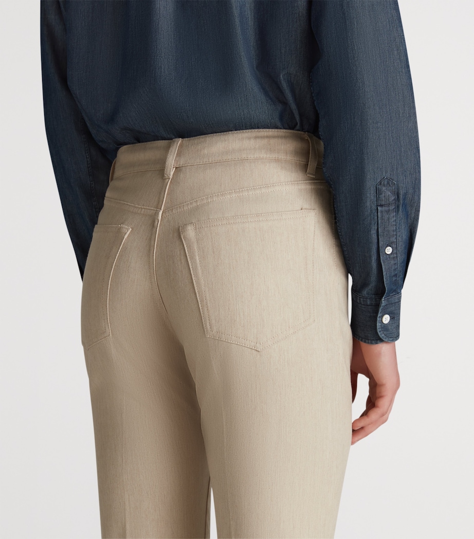 Wool-Blend Denim Trousers 260TAUPE Image 6