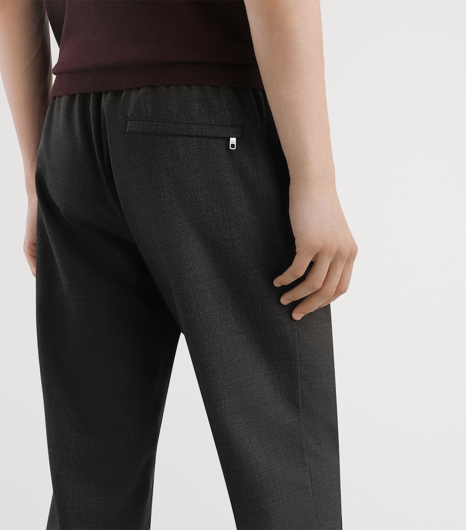 Virgin Wool Drawstring Trousers S8230-WHITE-BEI Image 5