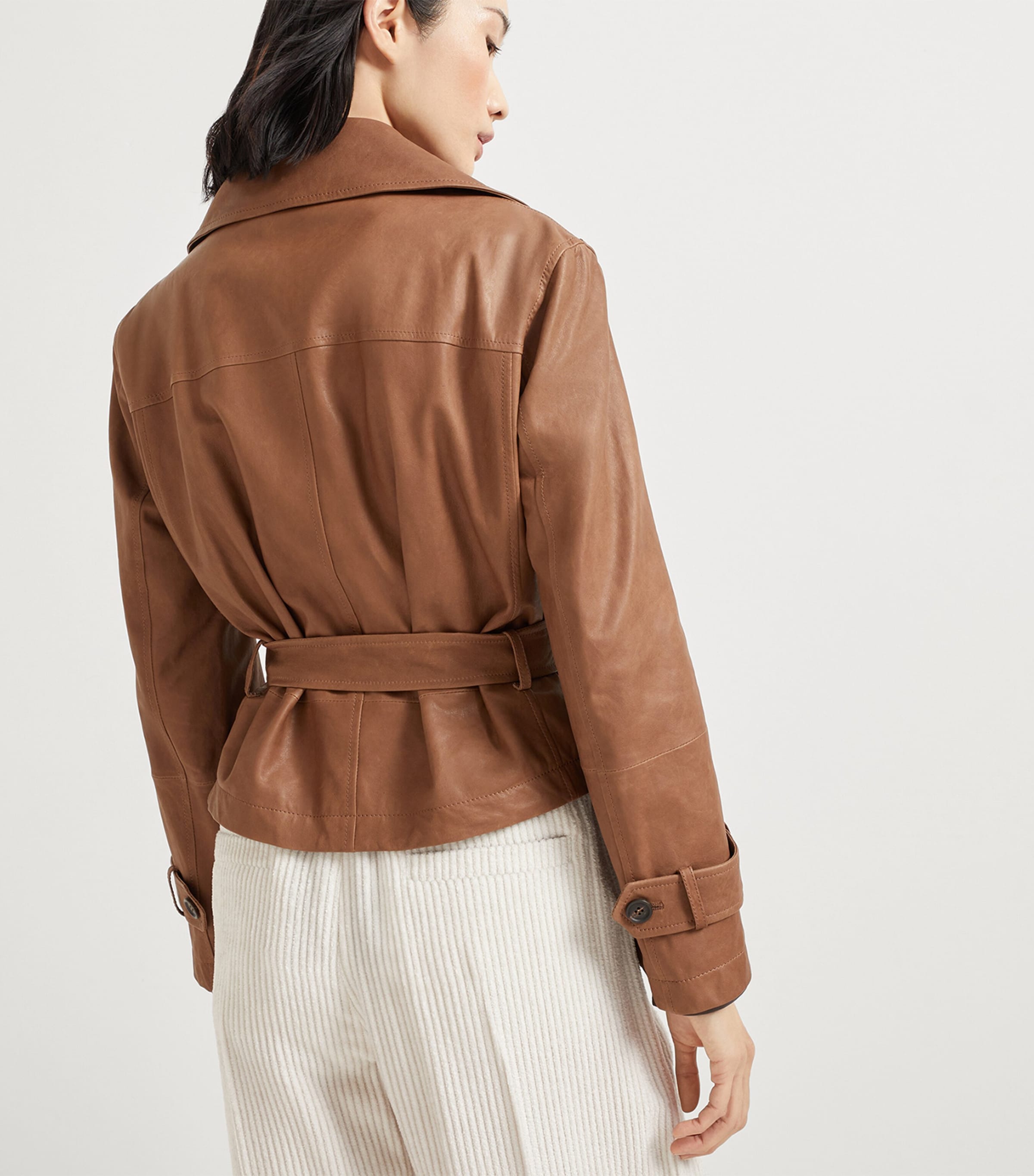 Vintage Nappa Leather Cropped Trench Coat C9900 Image 3