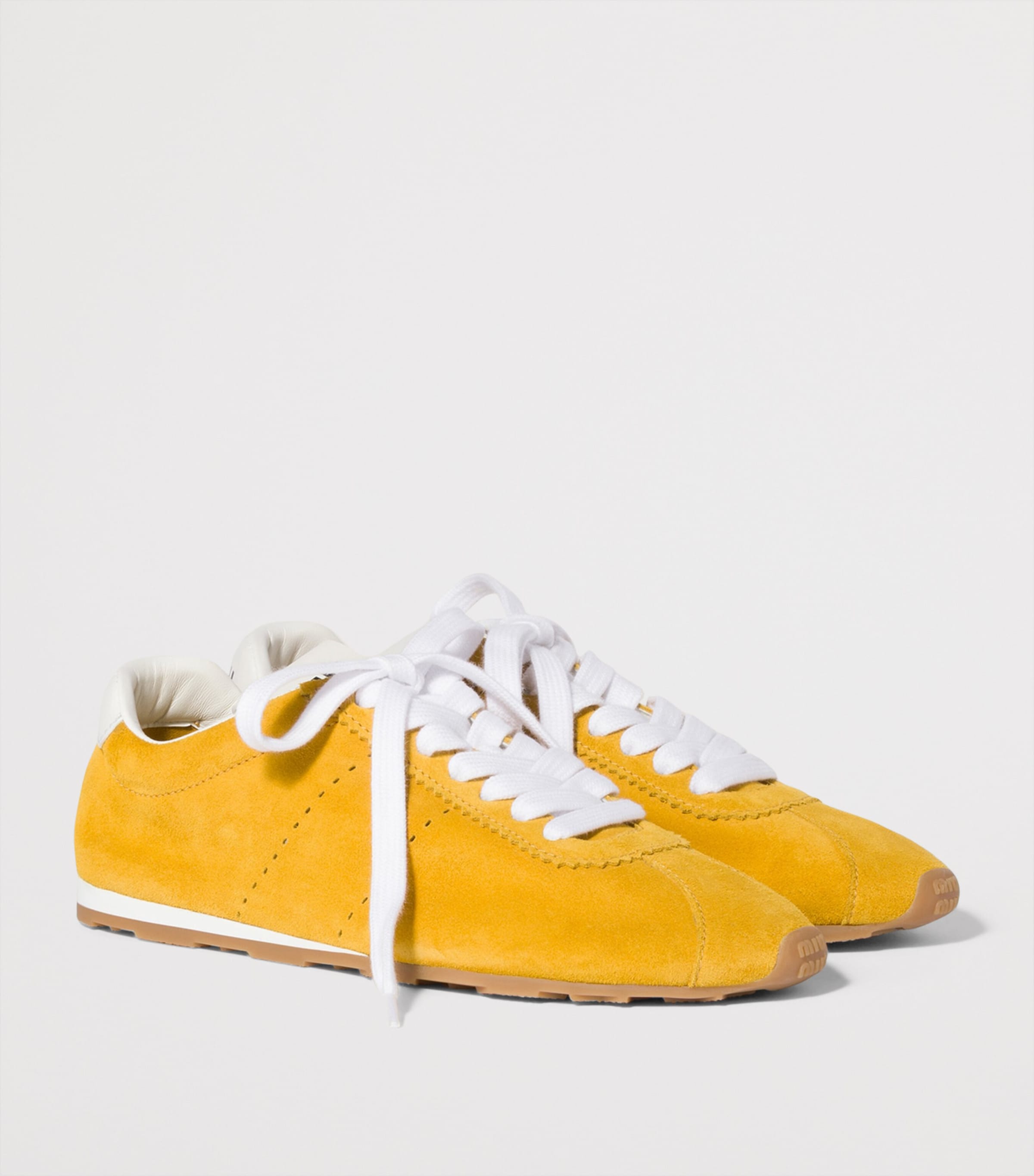 Miu Miu Suede Plume Sneakers Yellow Image 3