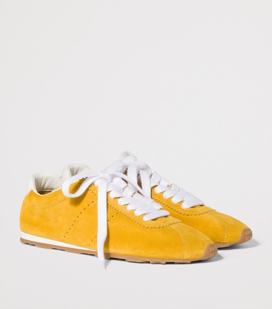 Miu Miu Suede Plume Sneakers Yellow Image 3