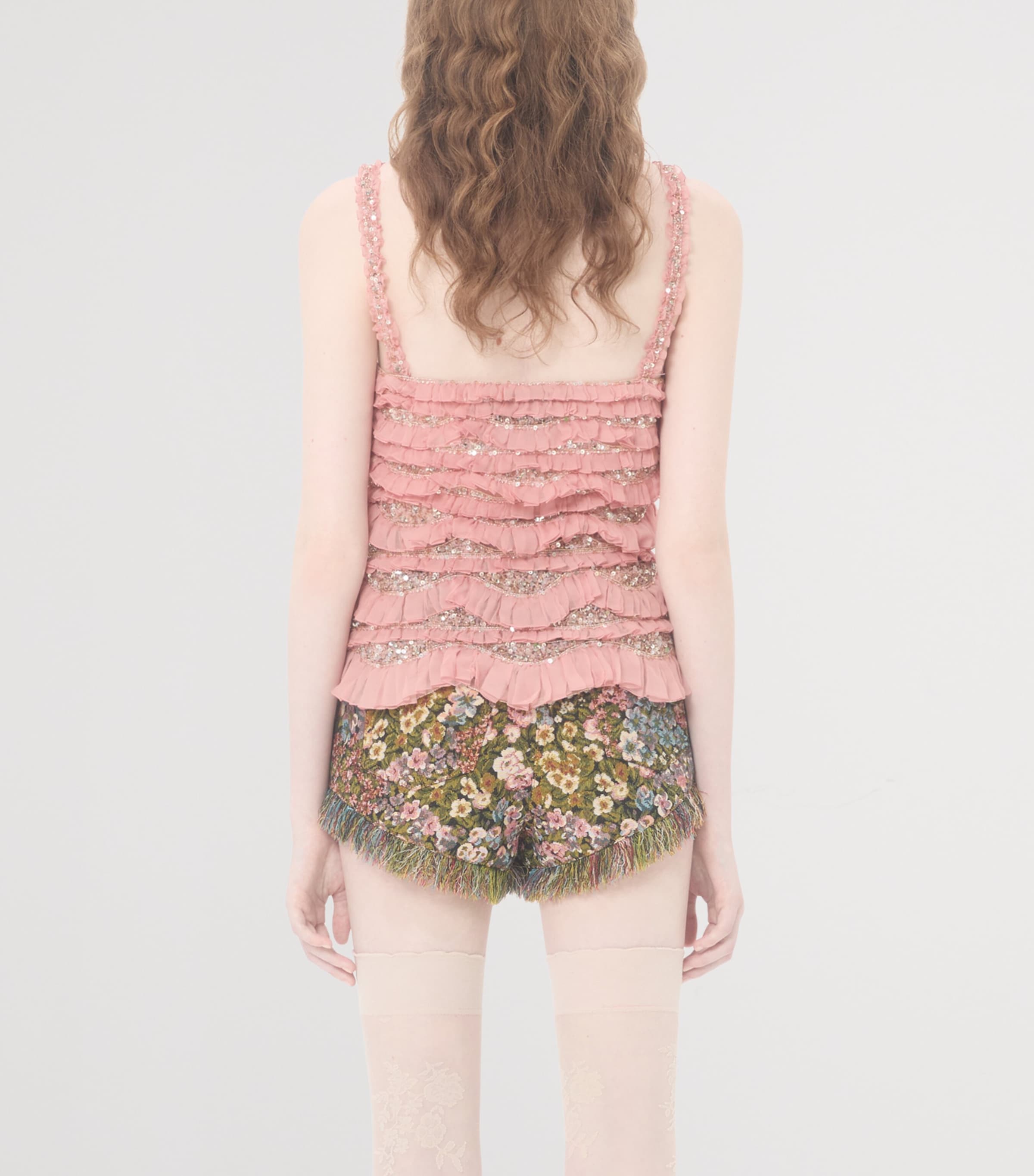 Silk Embellished Frilled Top 9TZ Image 4