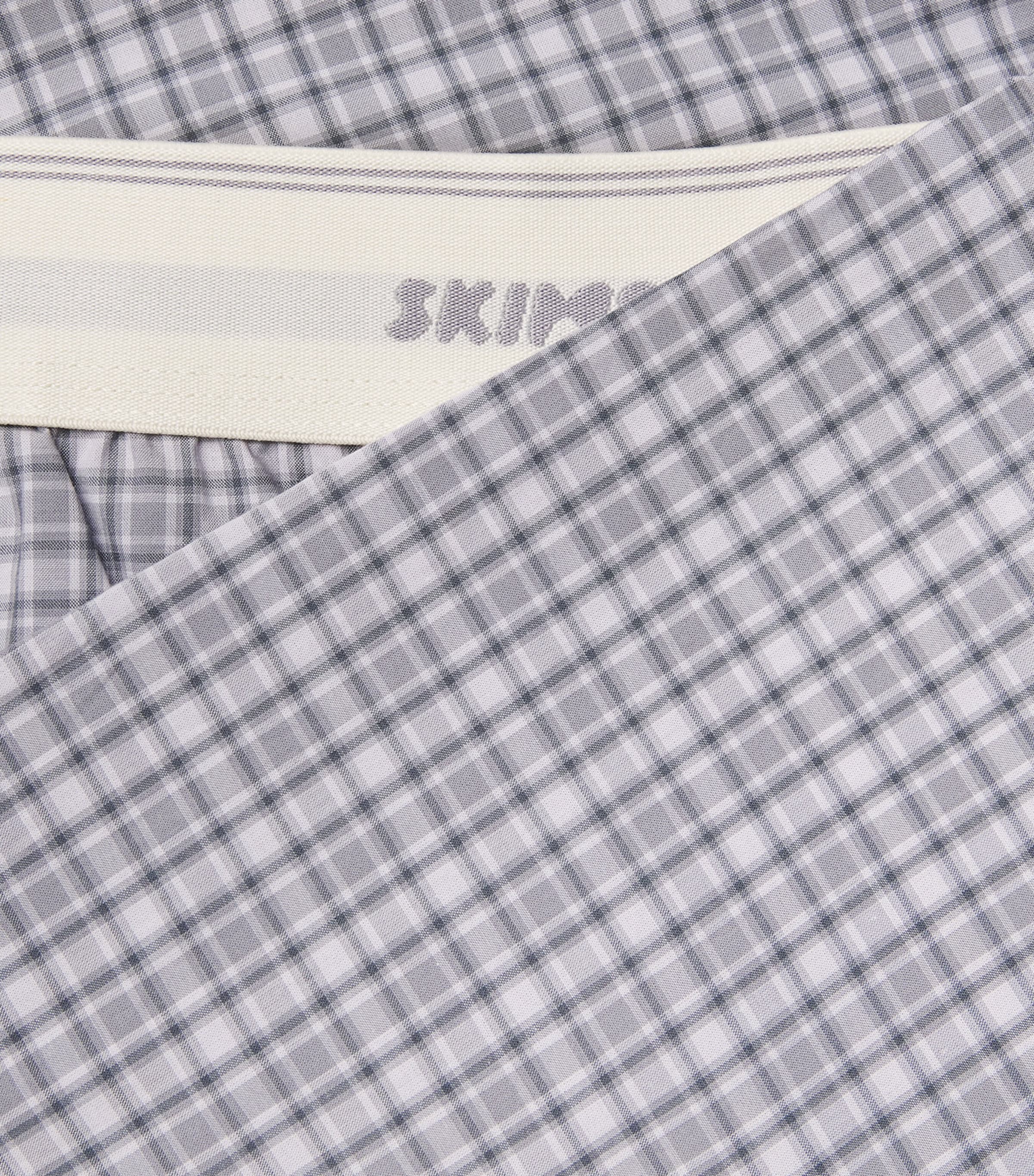 Skims Mens Cotton Check Pyjama Bottoms Full Moon Check Image 6