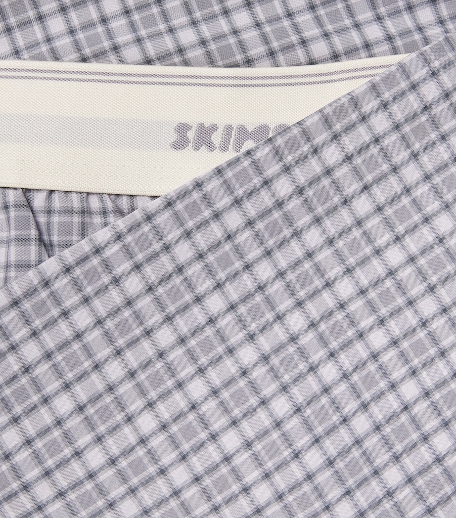 Skims Mens Cotton Check Pyjama Bottoms Full Moon Check Image 6