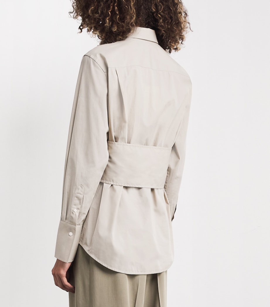 Cotton Tab-Detail Shirt 9474 PUMICE Image 4