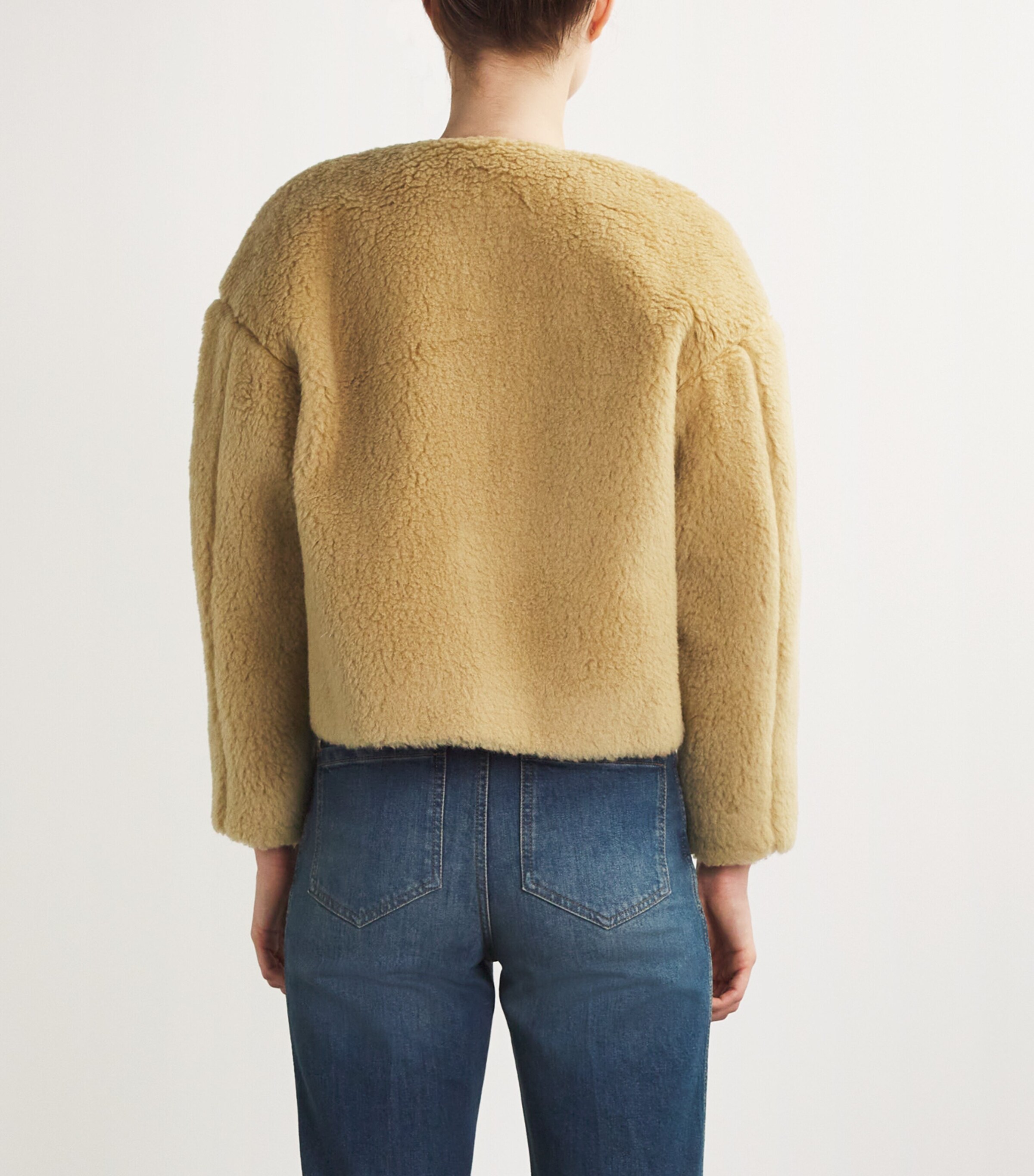 Shearling Cropped Teton Jacket CAMEL Image 4