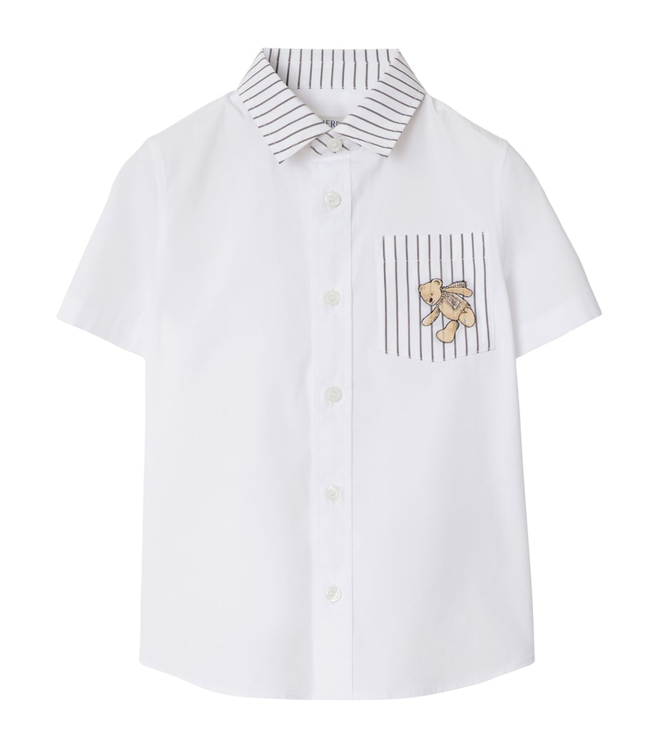 Cotton Thomas Bear Shirt (3-12 Years) WHITE Image 1