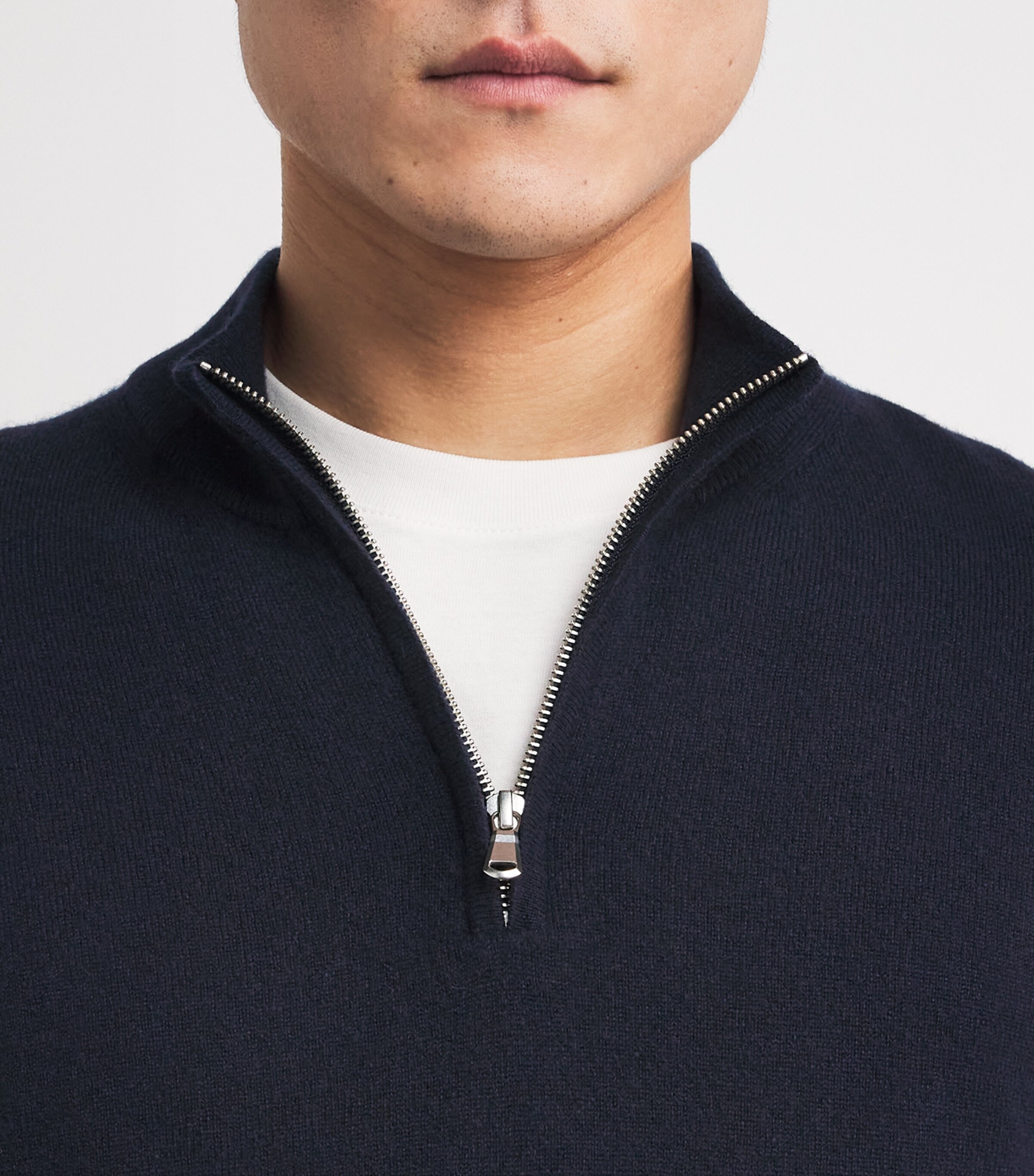 Cashmere Half-Zip Sweater NAVY BUAA Image 6