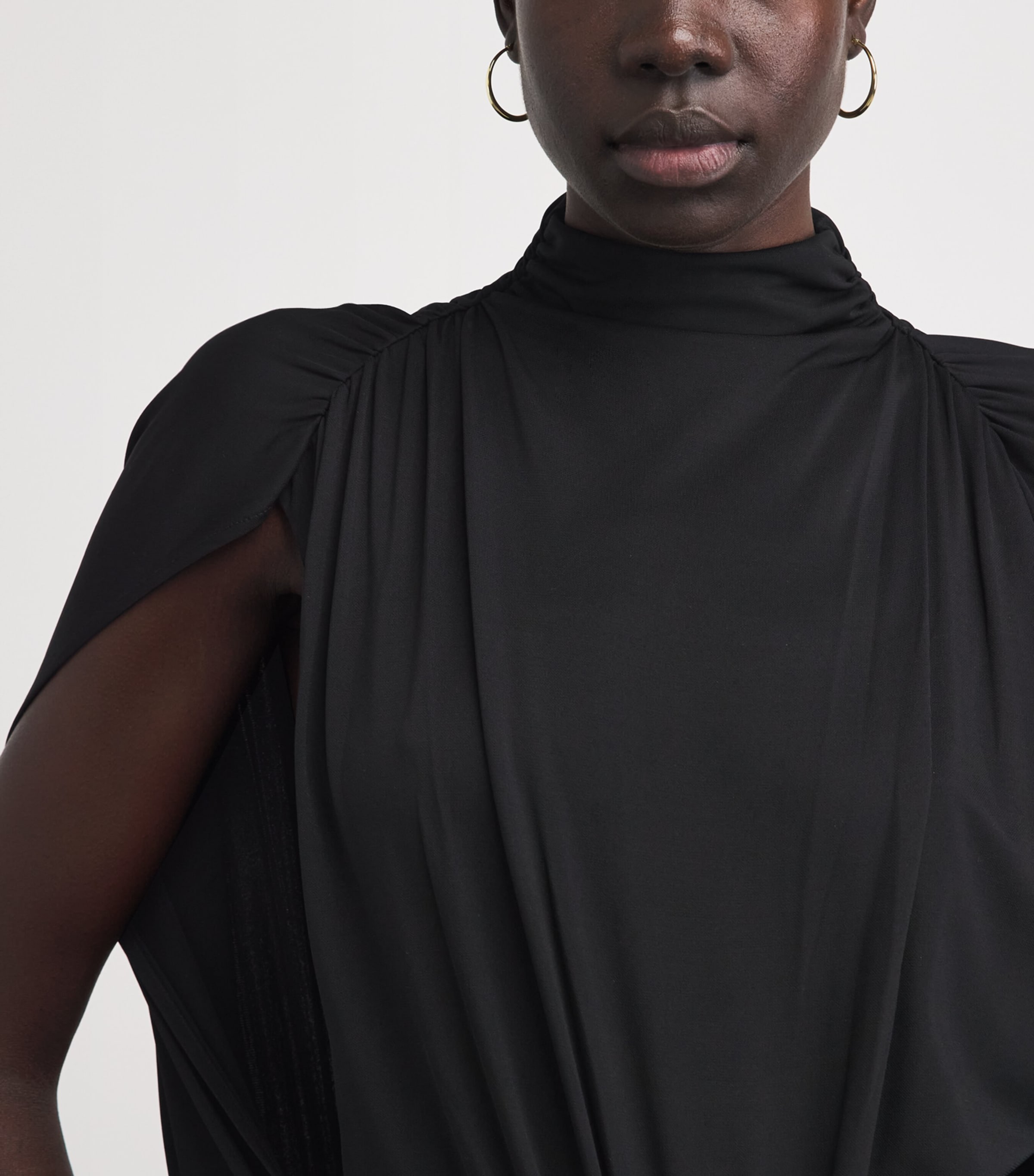 ESSE Studios Womens Cape-Detail Solina Maxi Dress Black Image 3