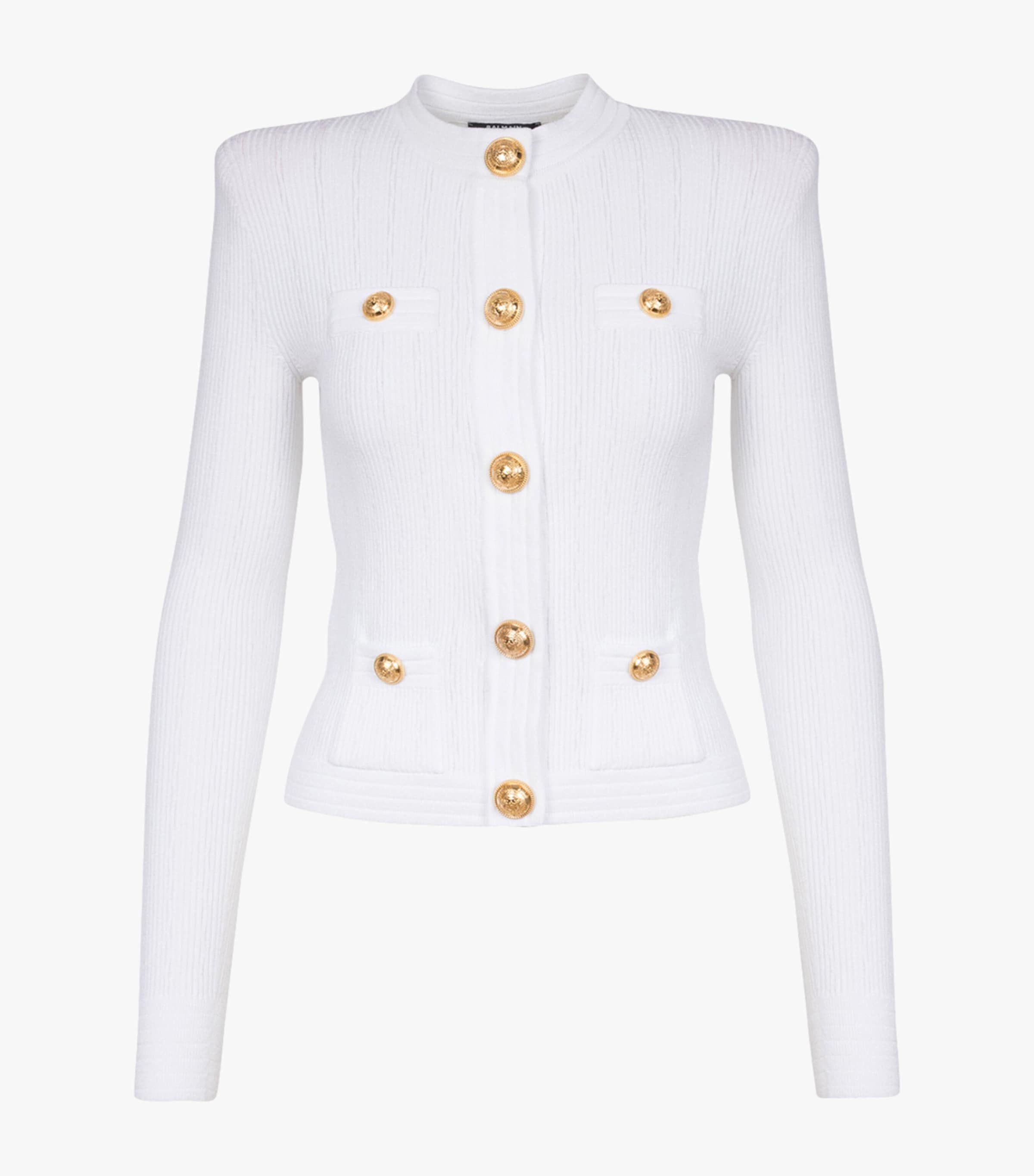BALMAIN RIB-KNIT CARDIGAN