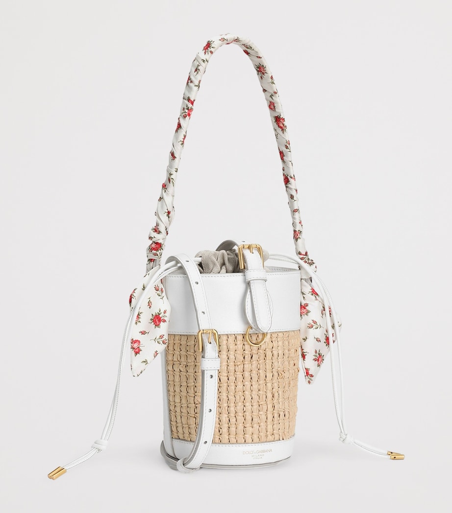 Dolce&Gabbana Raffia Capri Bucket Bag Crema/bia Image 3