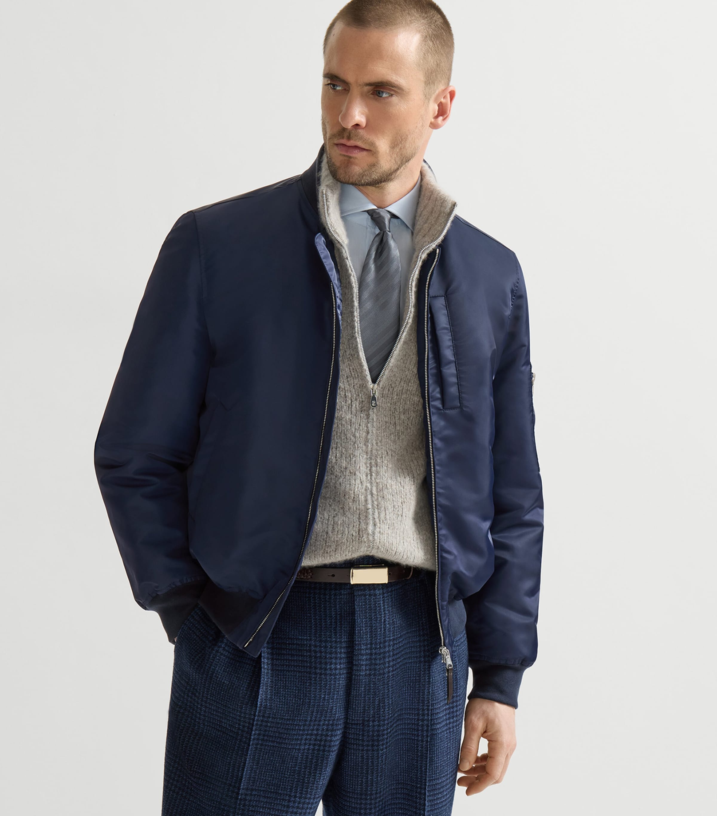 Brunello Cucinelli Mens Waterproof Bomber Jacket Image 4