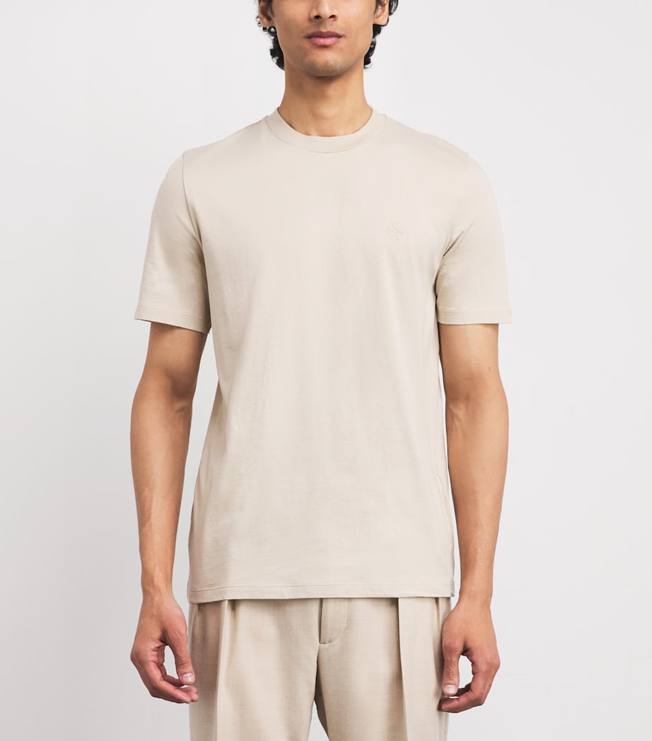 Cotton Crew-Neck T-Shirt C99 LIGHT BEIGE Image 3