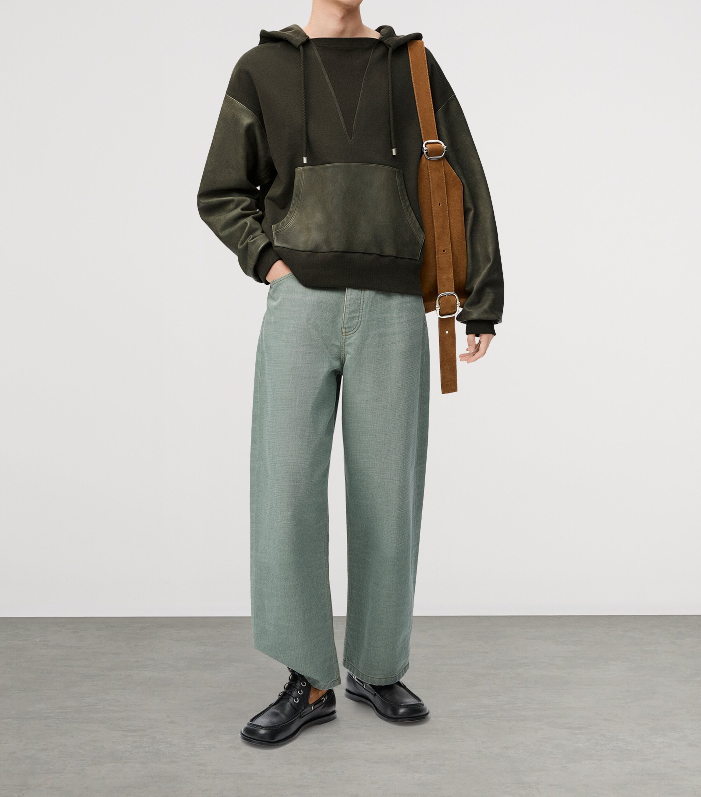 Wide-Leg Jeans KHAKI GREEN Image 2